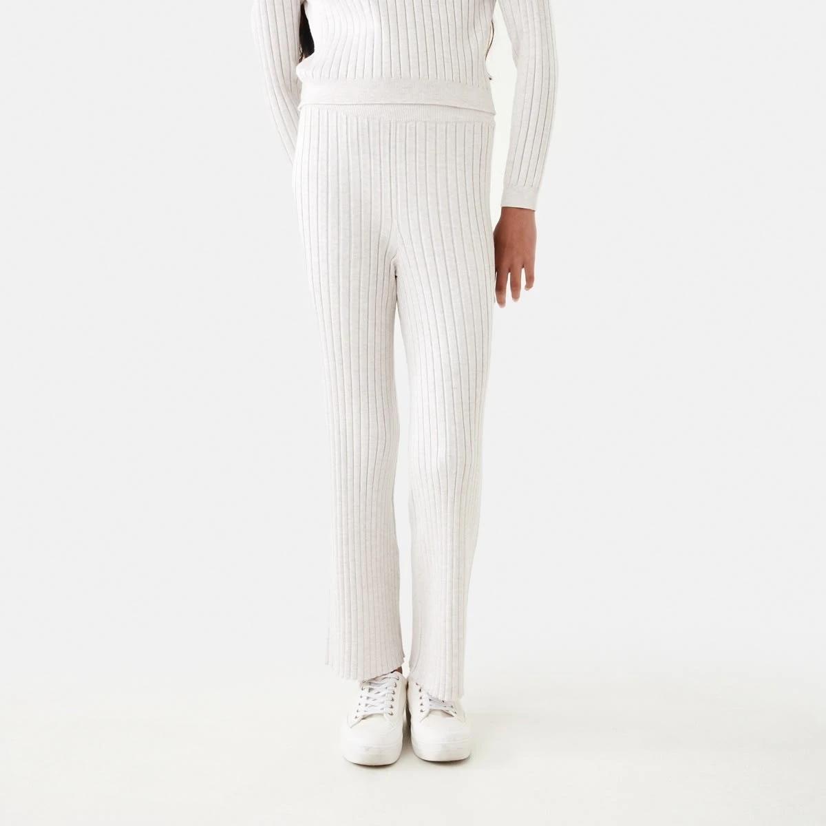 1 Rib Wide Leg Pants Crm Marle, 1 of 7