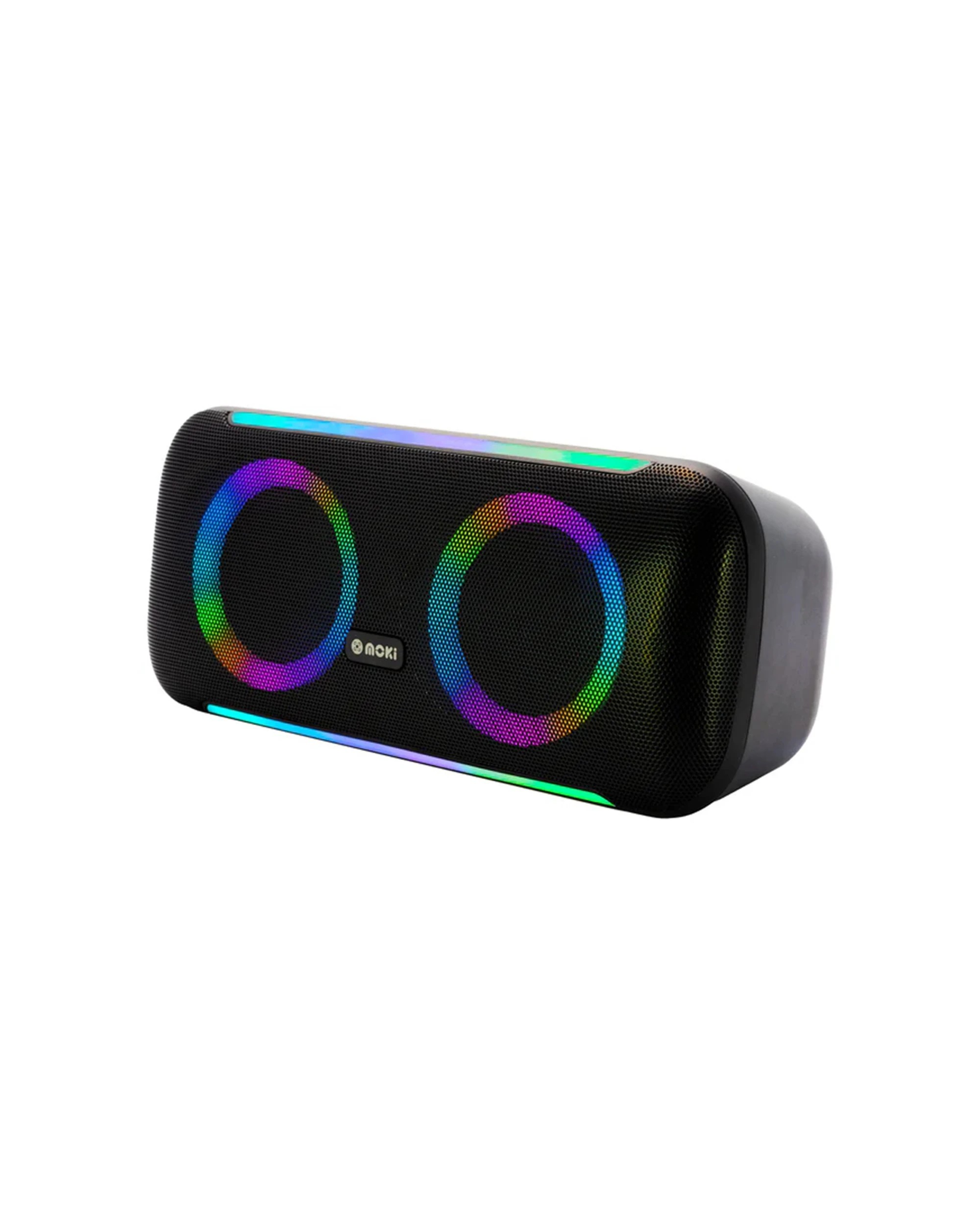 2 Moki Pro Block Party TWS Bluetooth Wireless Speaker LED Modes Super Bass IP - Black, 2 of 5