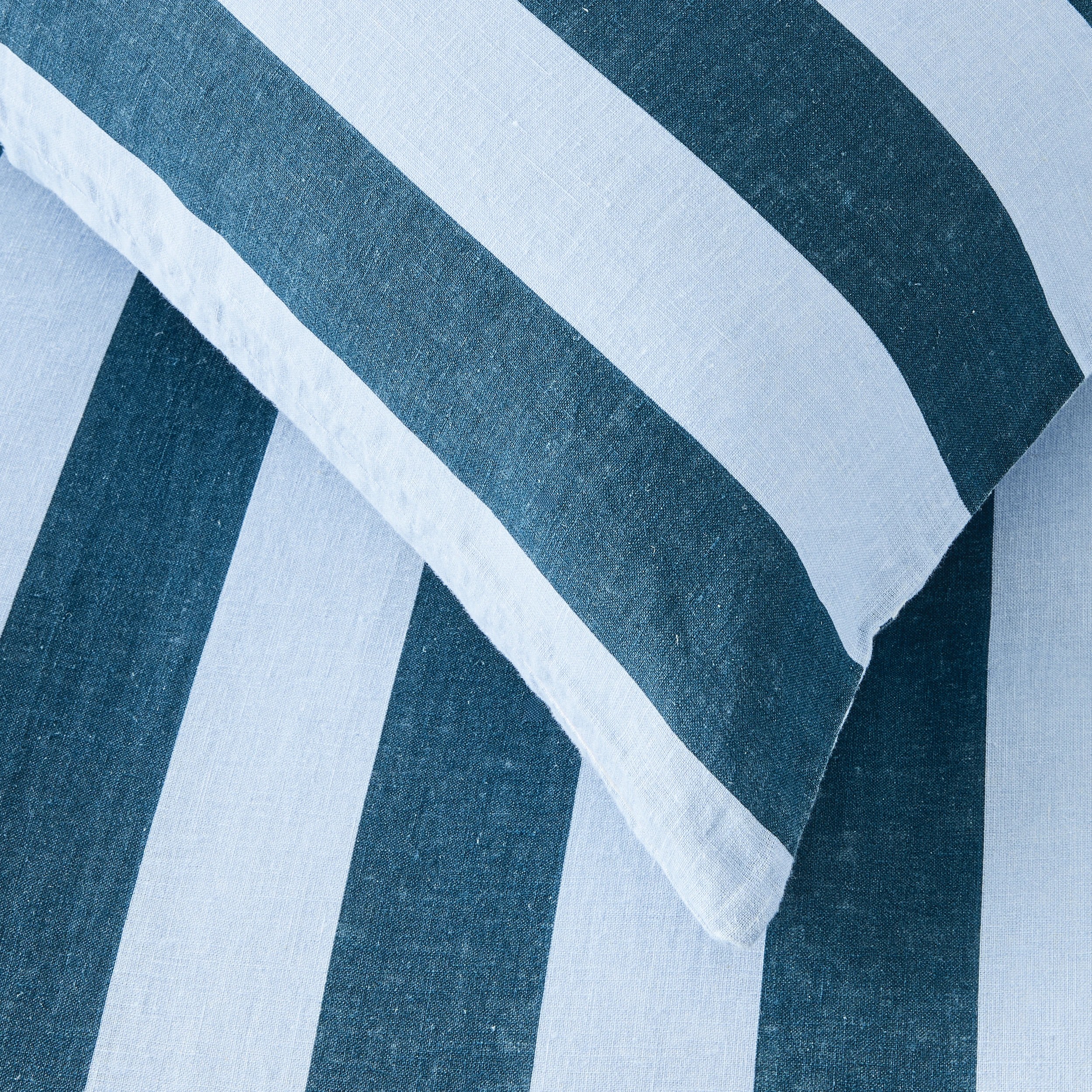 4 Stripe Linen Cotton Reversible Quilt Cover Set - King Bed, Blue, 4 of 8