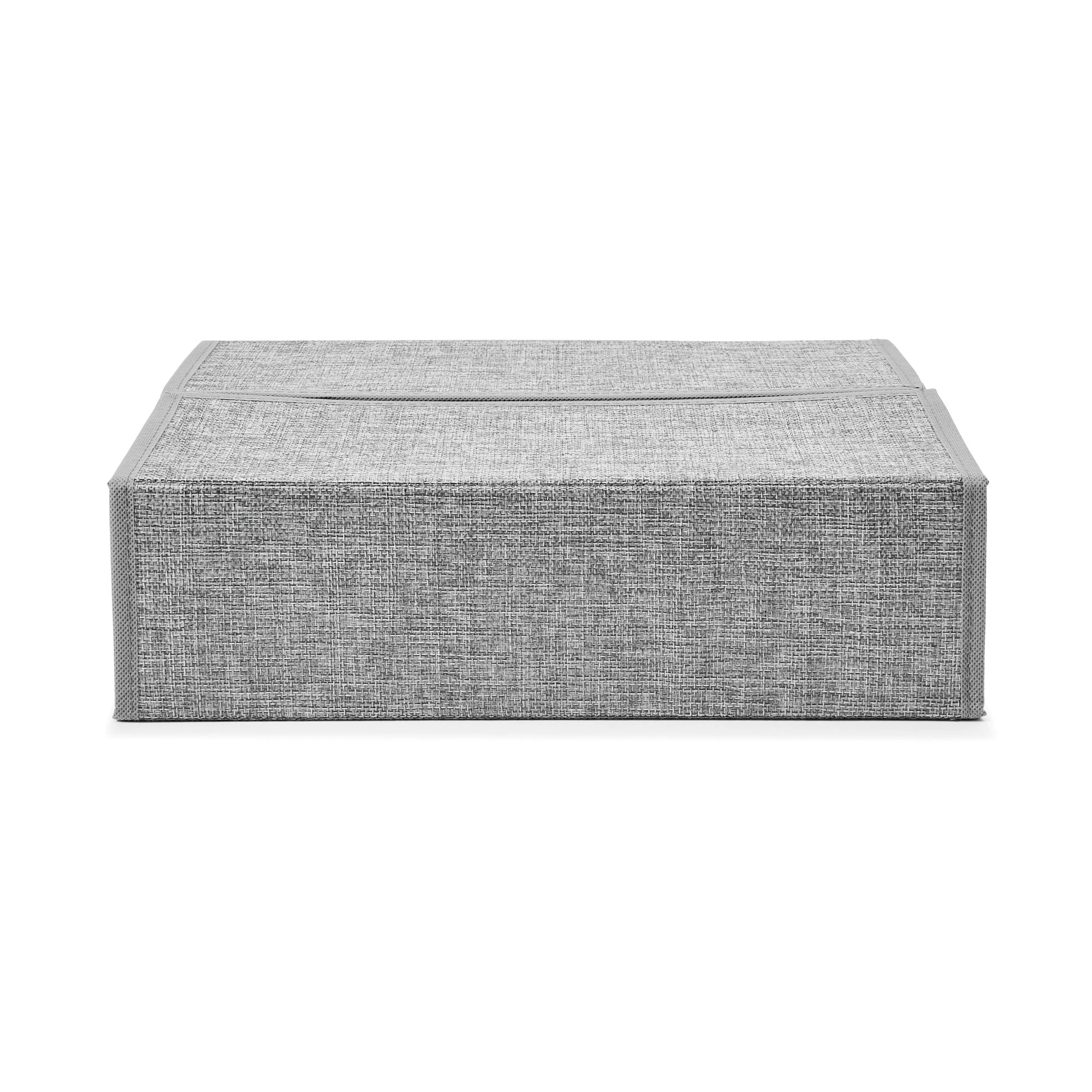 4 Linen Look Bed Linen Box - Charcoal, 4 of 10