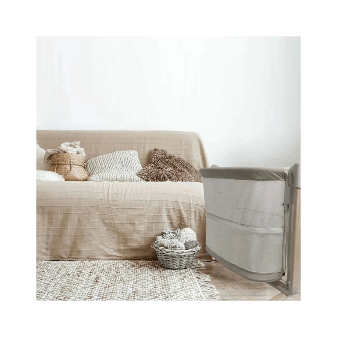 2 Baby Studio Baby Rockabye Bedside Sleeper Soothing Bassinet W/ Wheels
 - White, 2 of 2