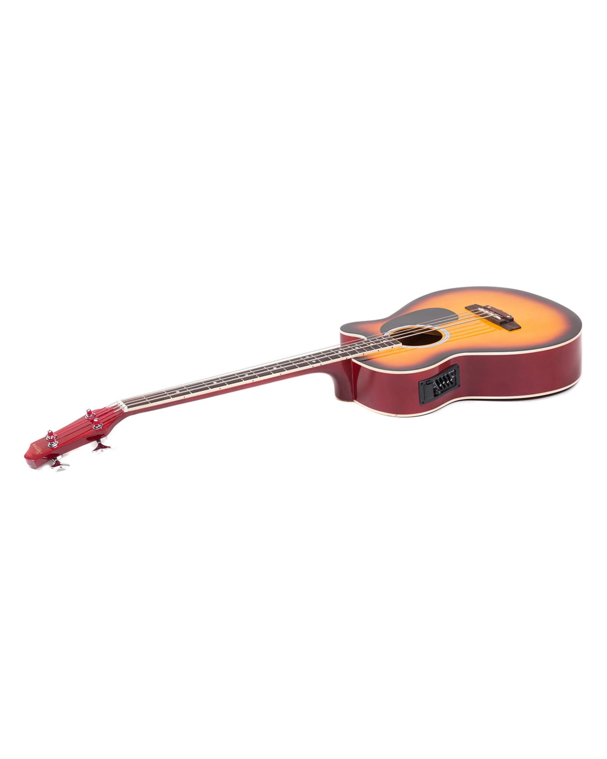 1 Karrera 43in Acoustic Bass Guitar in Sunburst, 1 of 5