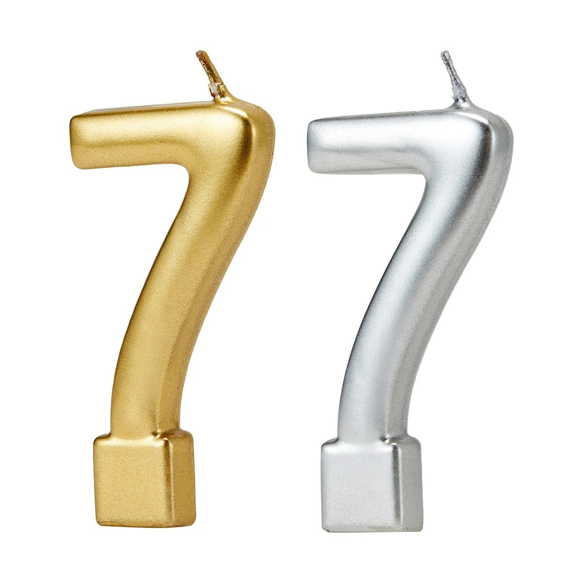 2 Metallic Candle Number 7 - Assorted, 2 of 6