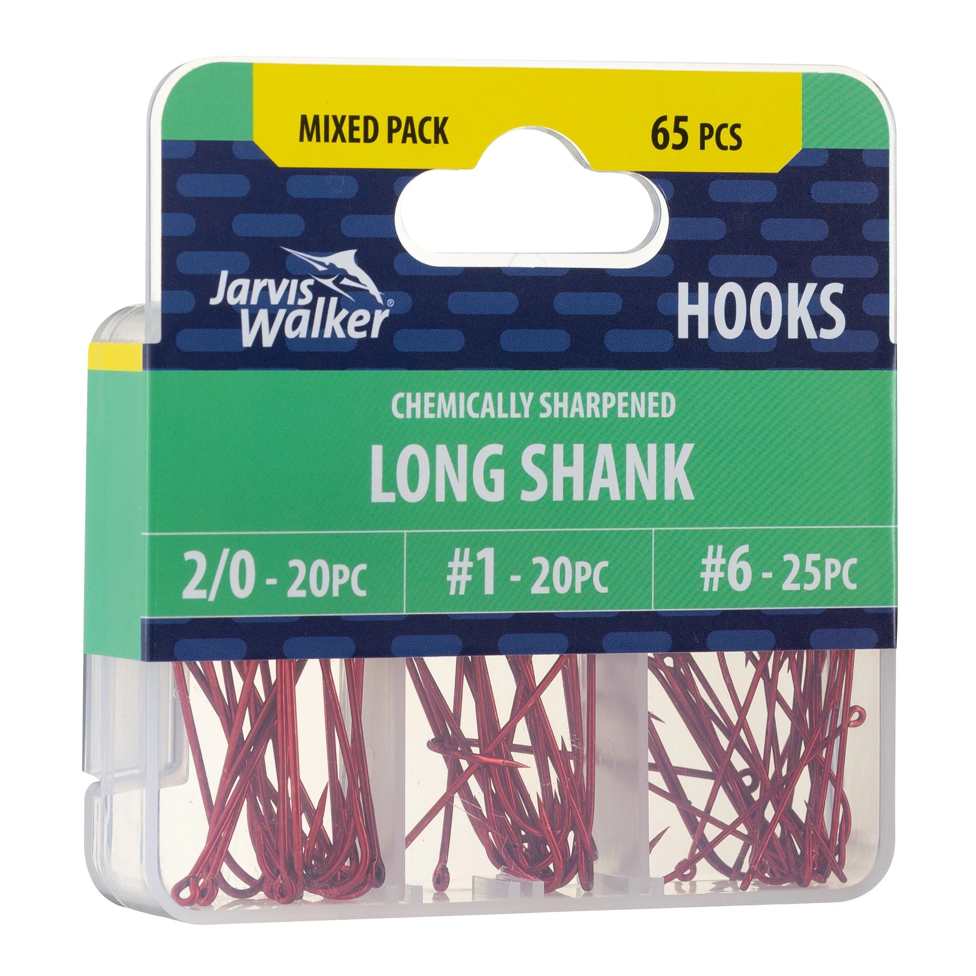 1 65 Piece Jarvis Walker Mixed Long Shank Hooks, 1 of 2