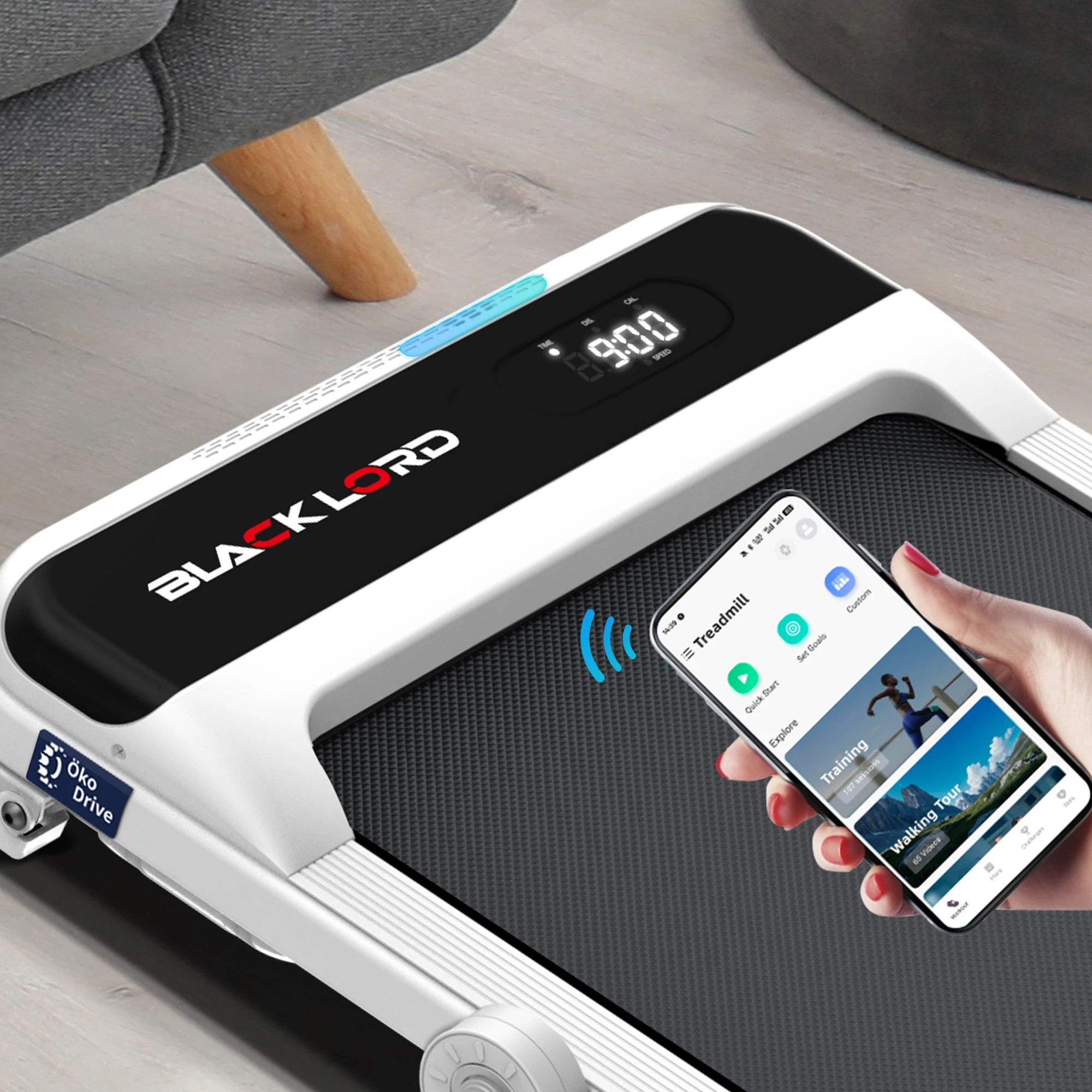 3 Black Lord Treadmill Electric Walking Pad Home Office Incline Foldable - White, 3 of 9