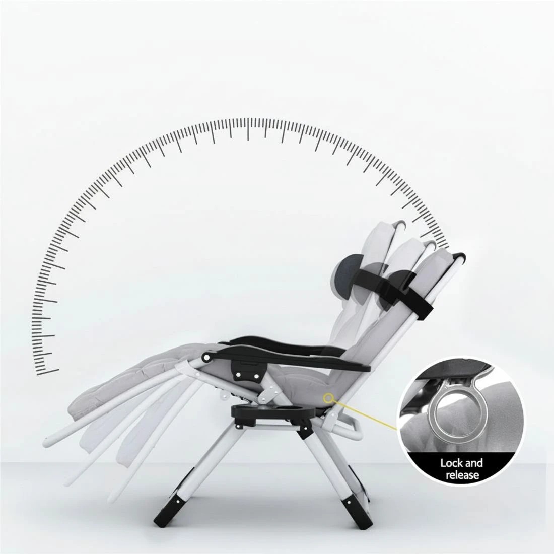 4 Gardeon Sun Lounge Folding Lounger Camping Zero Gravity Chair Outdoor Furniture - Black, 4 of 6