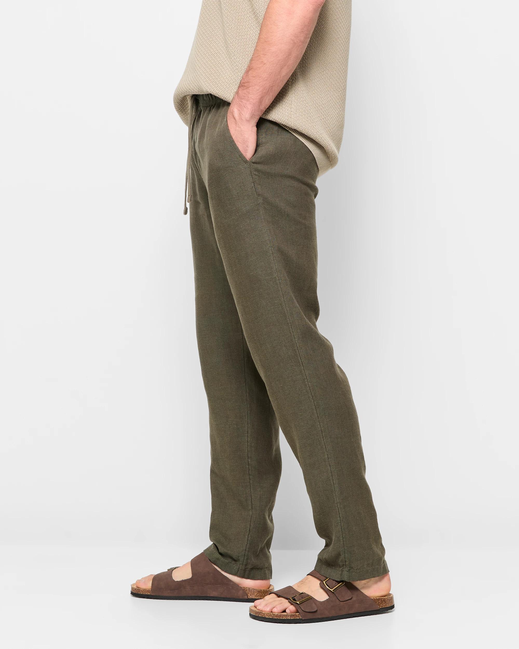 6 Target European Linen Pants DARK OLIVE, 6 of 10