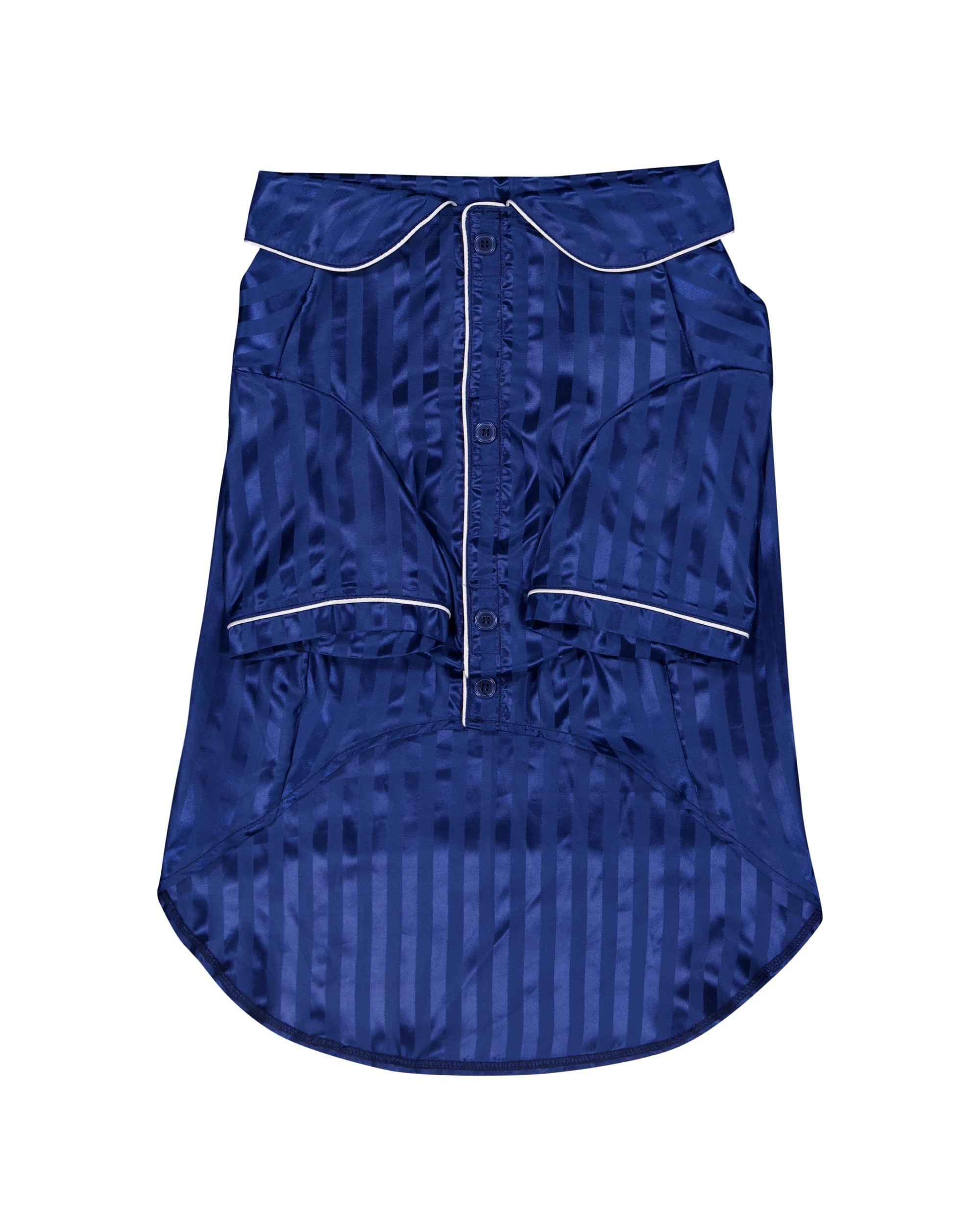 2 Pet Satin Stripe Pyjamas - Extra Extra Large, Navy, 2 of 9