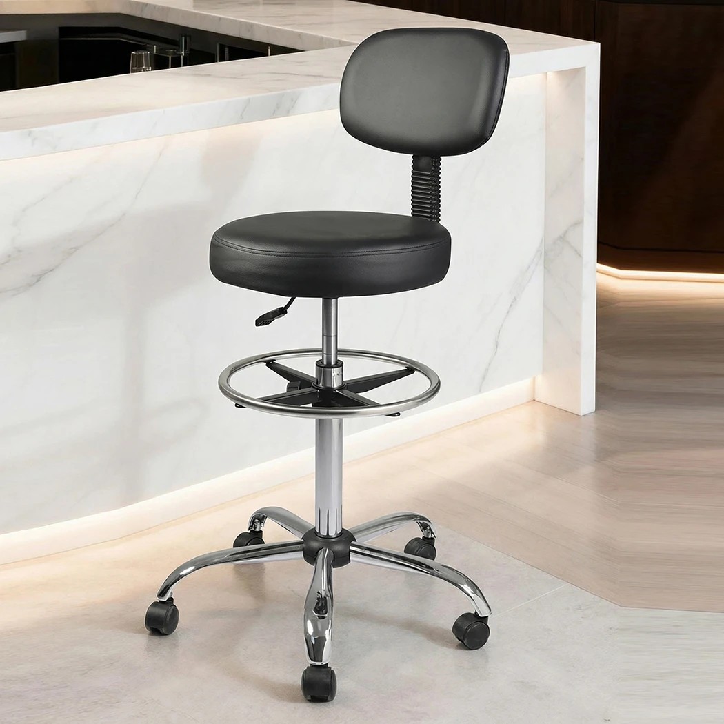6 Levede Ergonomic Drafting Chair- High-Back,Height Adjustable,with Wheels Black, 6 of 6