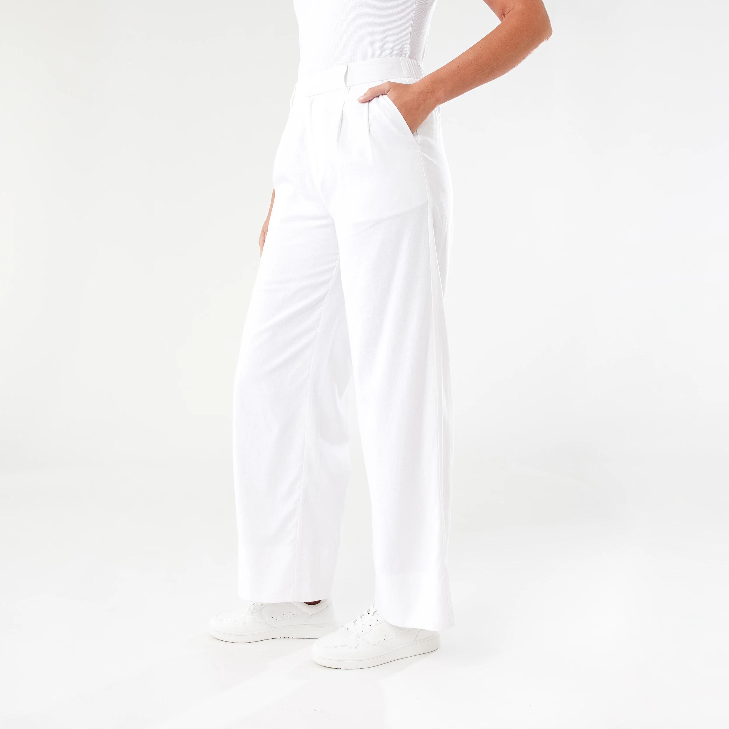 2 Smart Linen Blend Pants WHITE, 2 of 5