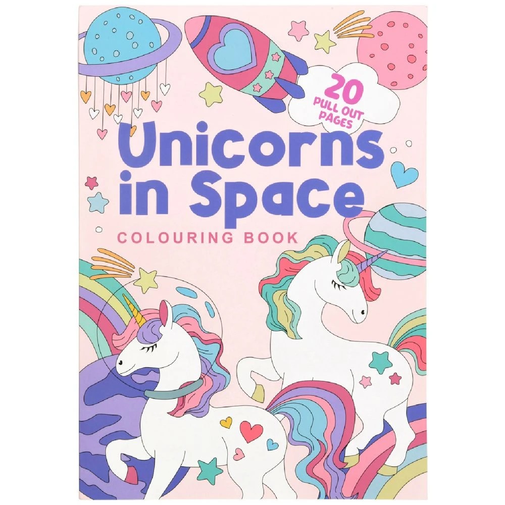 1 Studymate A4 Colouring Book Unicorns In Space, 1 of 3
