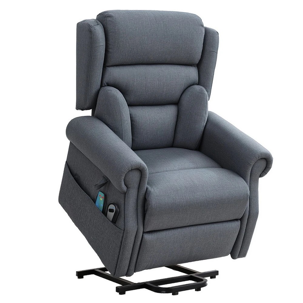 1 Artiss Electric Recliner Chair Power Lift Massage Heated Recliner Sofa - Grey, 1 of 7