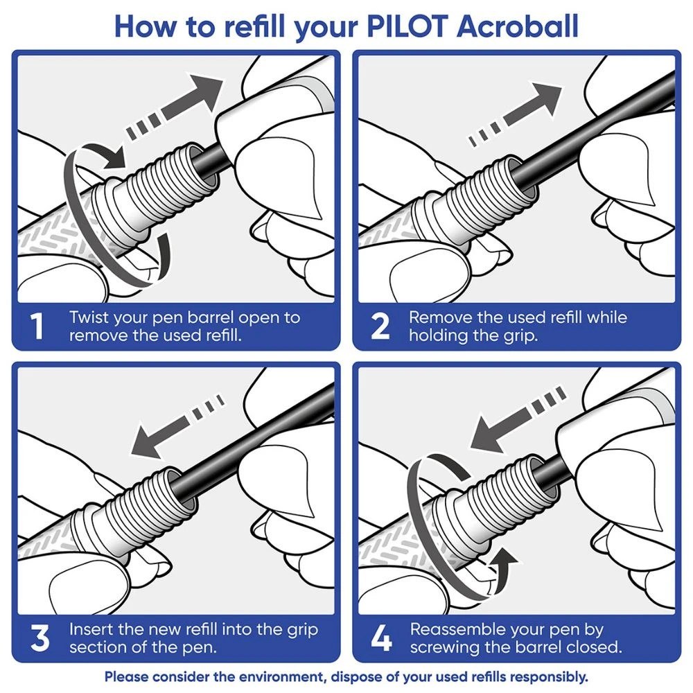 7 PILOT Acroball Hybrid Ballpoint Pen Fine 0.7mm Assorted 4Pk, 7 of 8