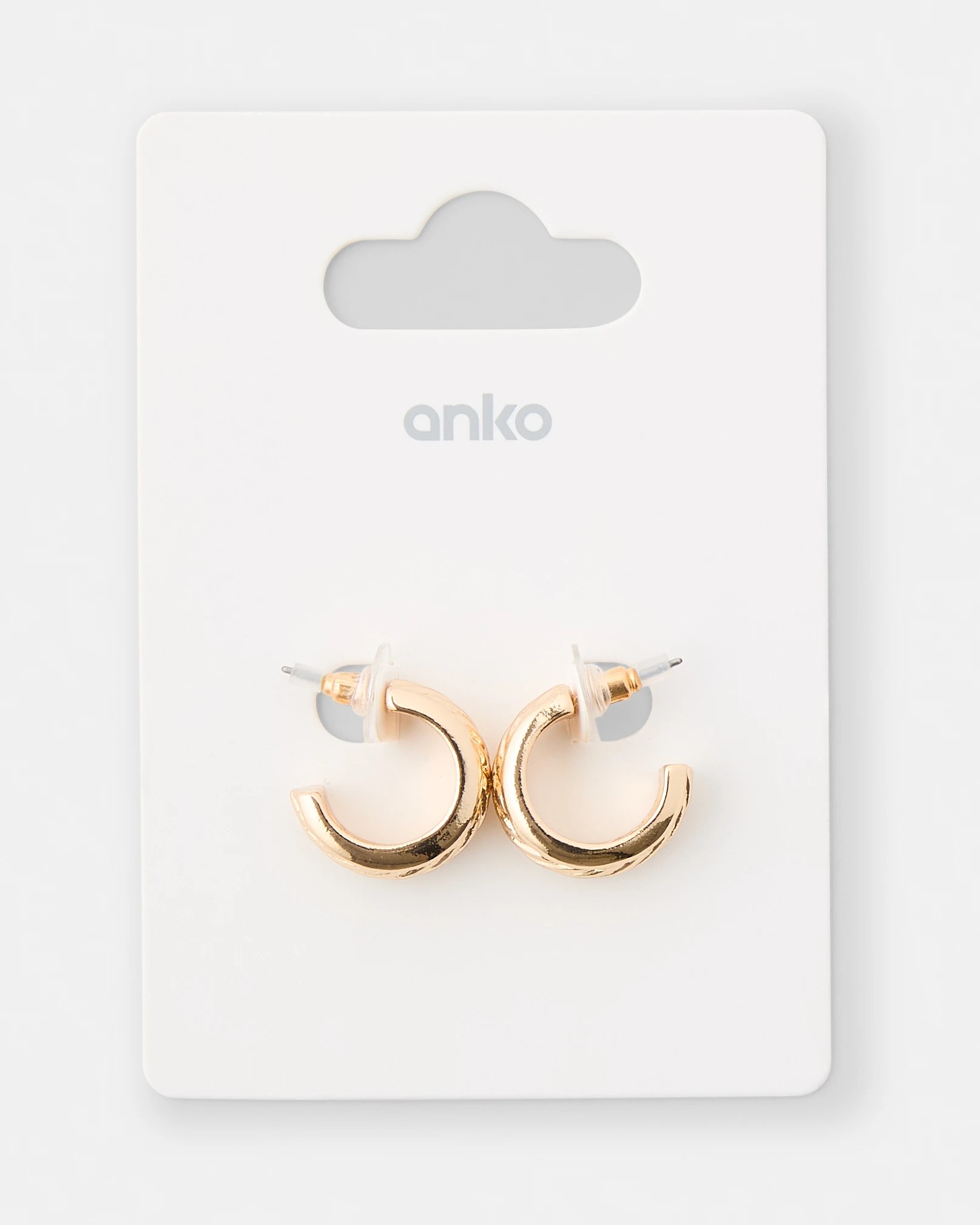 5 Rib Hoop Earrings - Gold Tone, 5 of 5