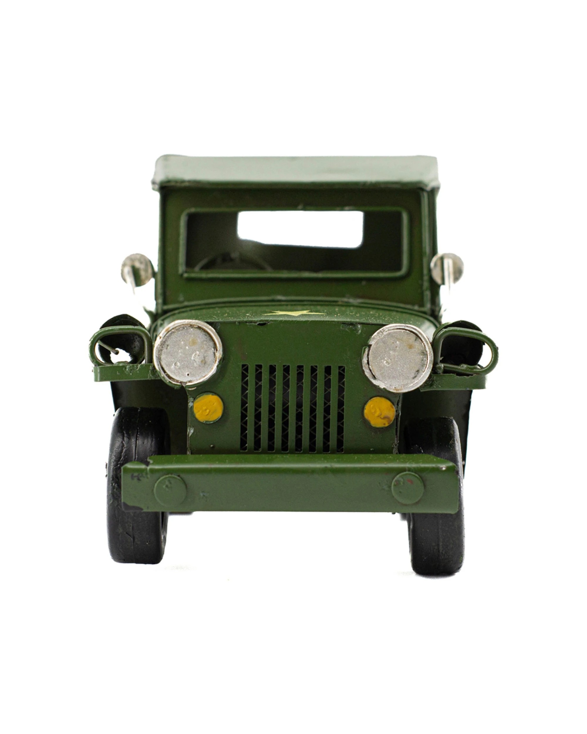 2 Boyle Jeep With Canopy Metal Display Ornament Decor 17cm - Green, 2 of 6