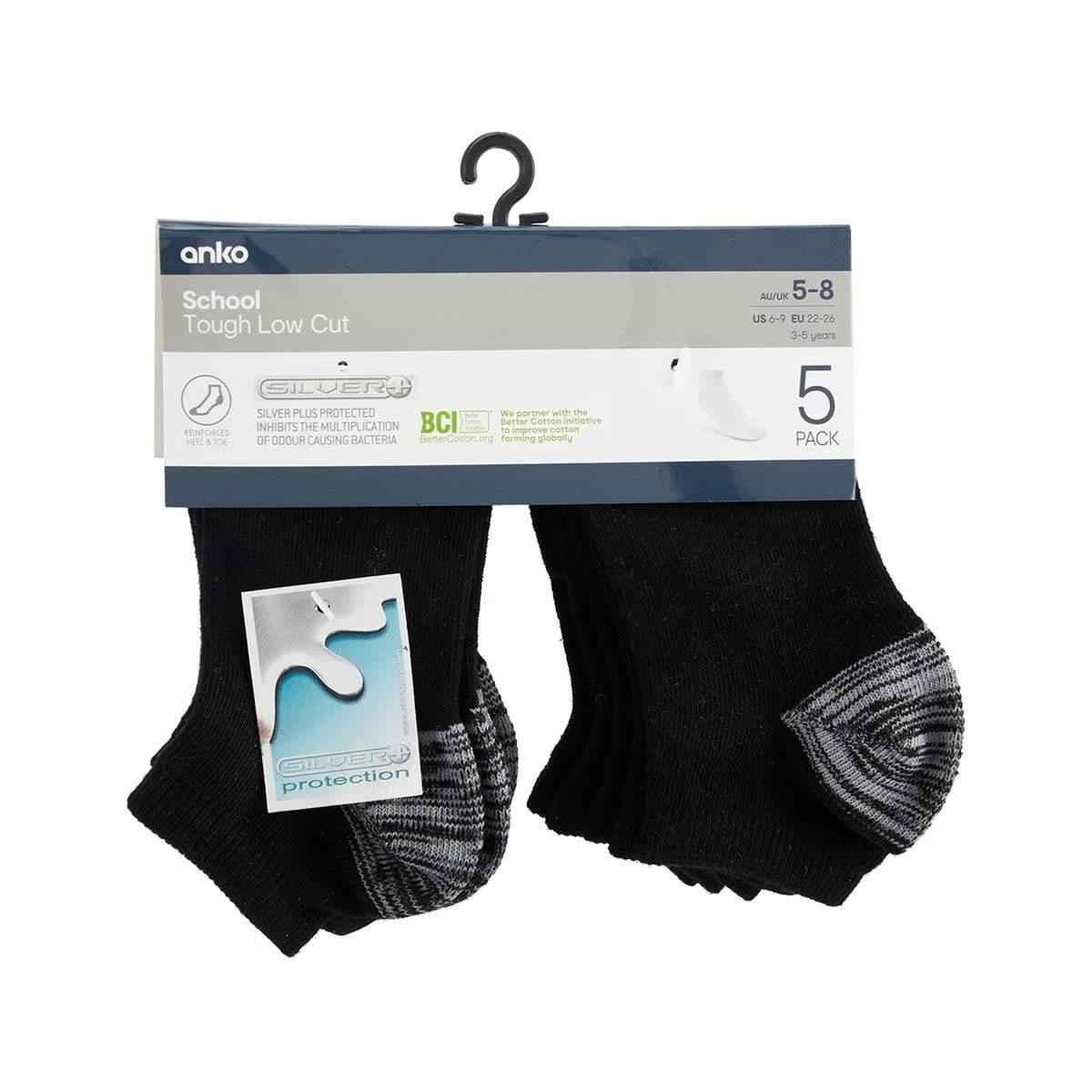 3 5 Pack Low Cut Socks Black, 3 of 4