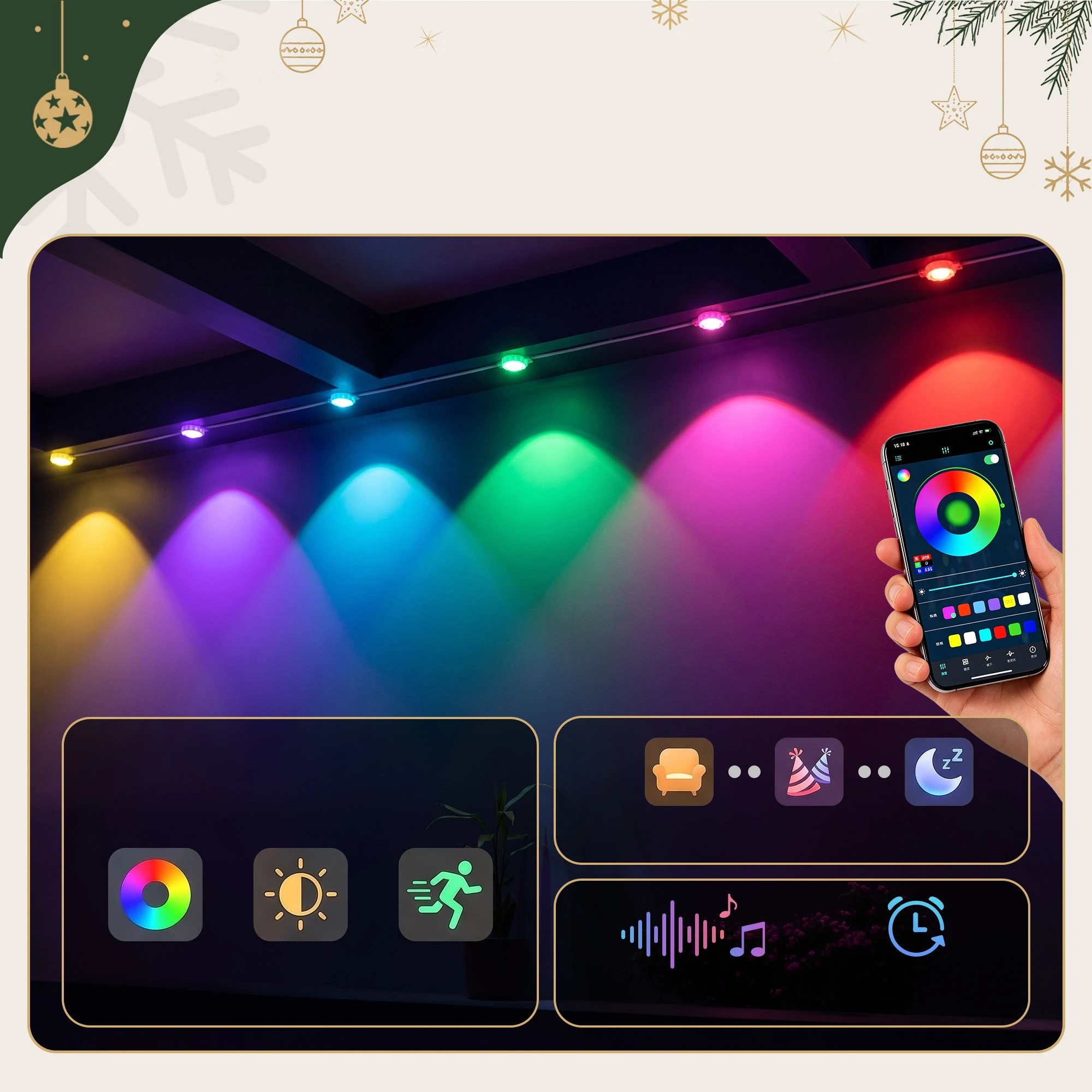 2 Jingle Jollys 15M Christmas Lights Permanent String Eaves Light 36 LED Decoration - Multi, 2 of 7