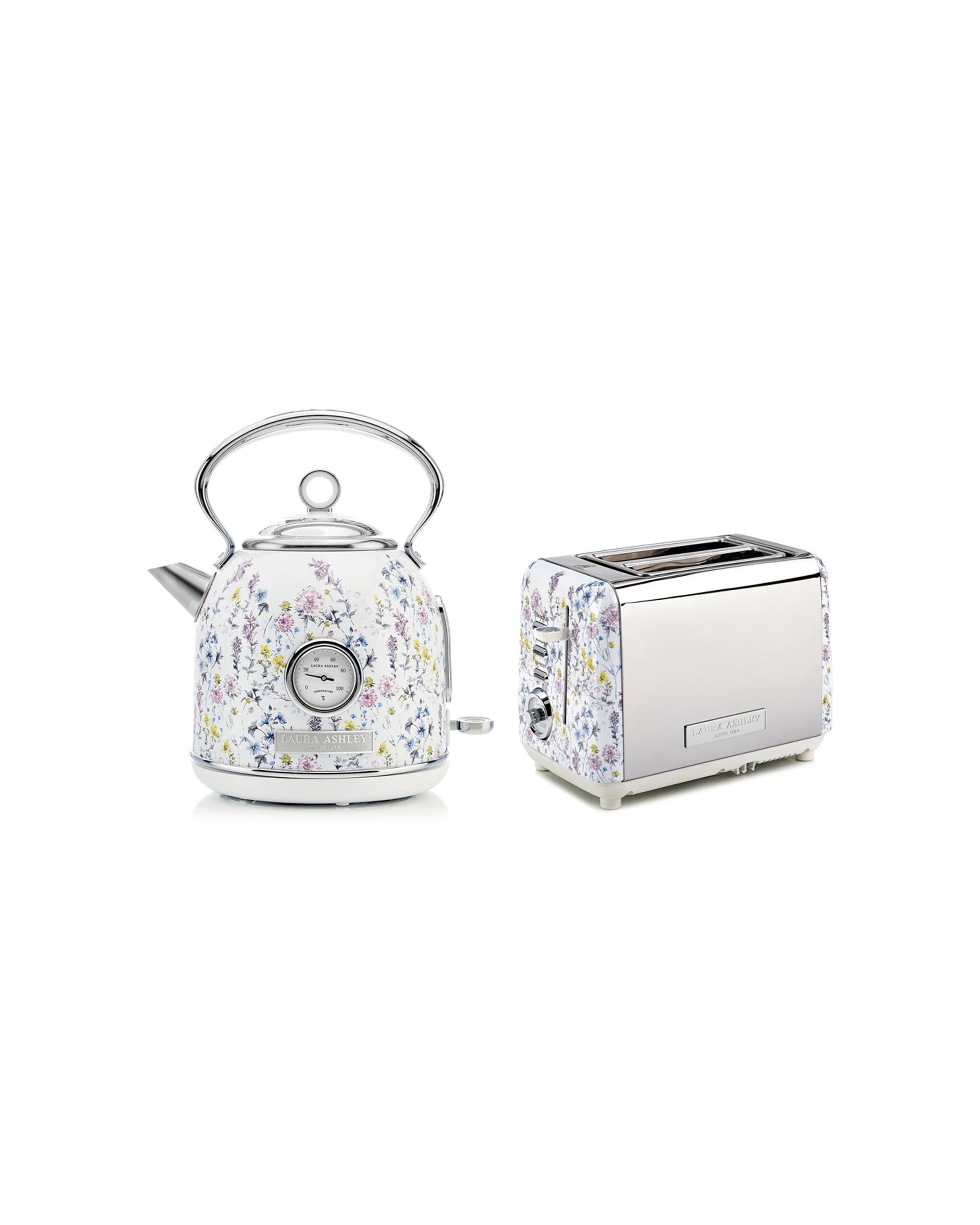 1 Laura Ashley 1.7L Dome Electric Kettle And 2 Slice Toaster Combo Wild Meadow - Pattern, 1 of 8