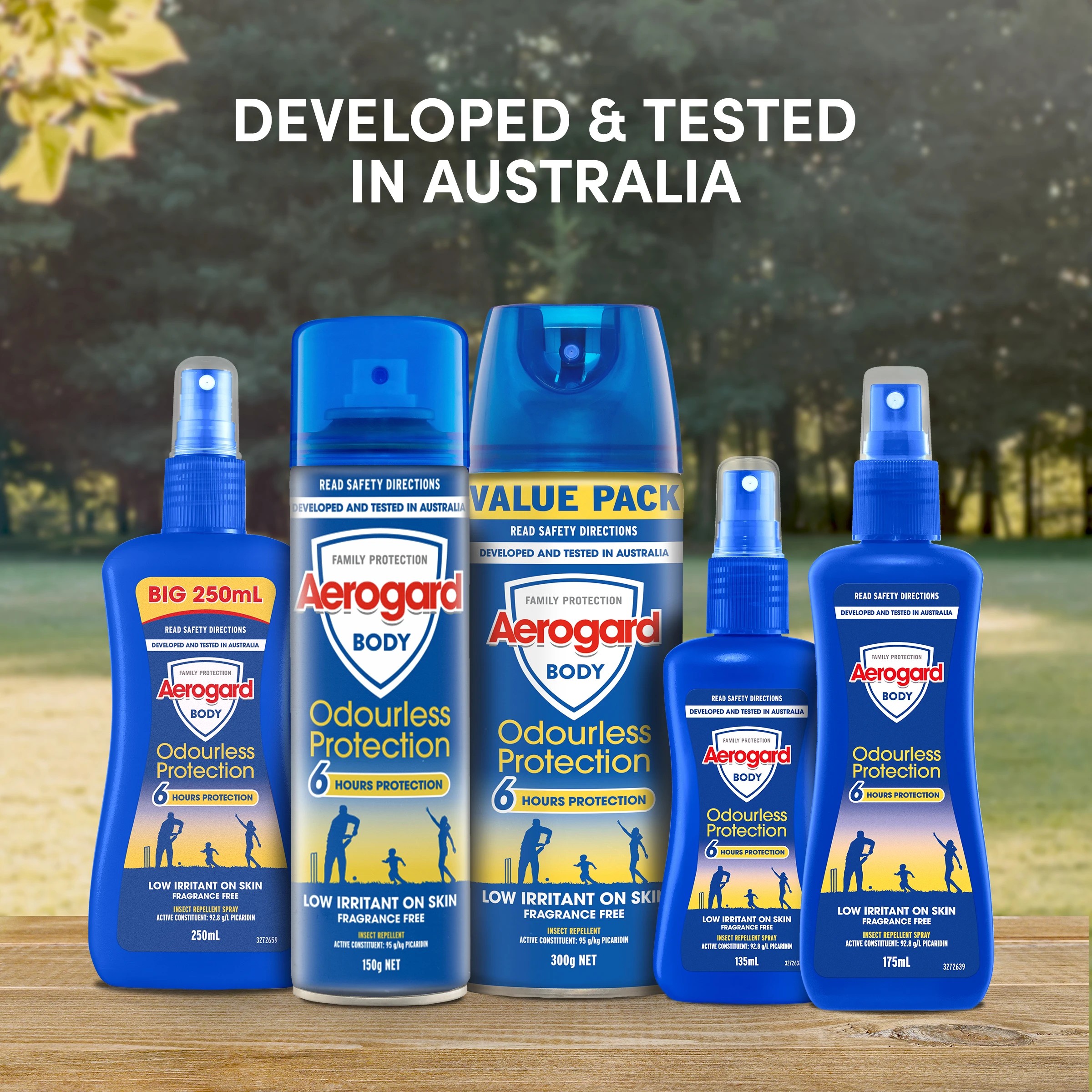 6 Aerogard Body Odourless Protection Insect Repellent Aerosol Spray 300g - Blue, 6 of 7