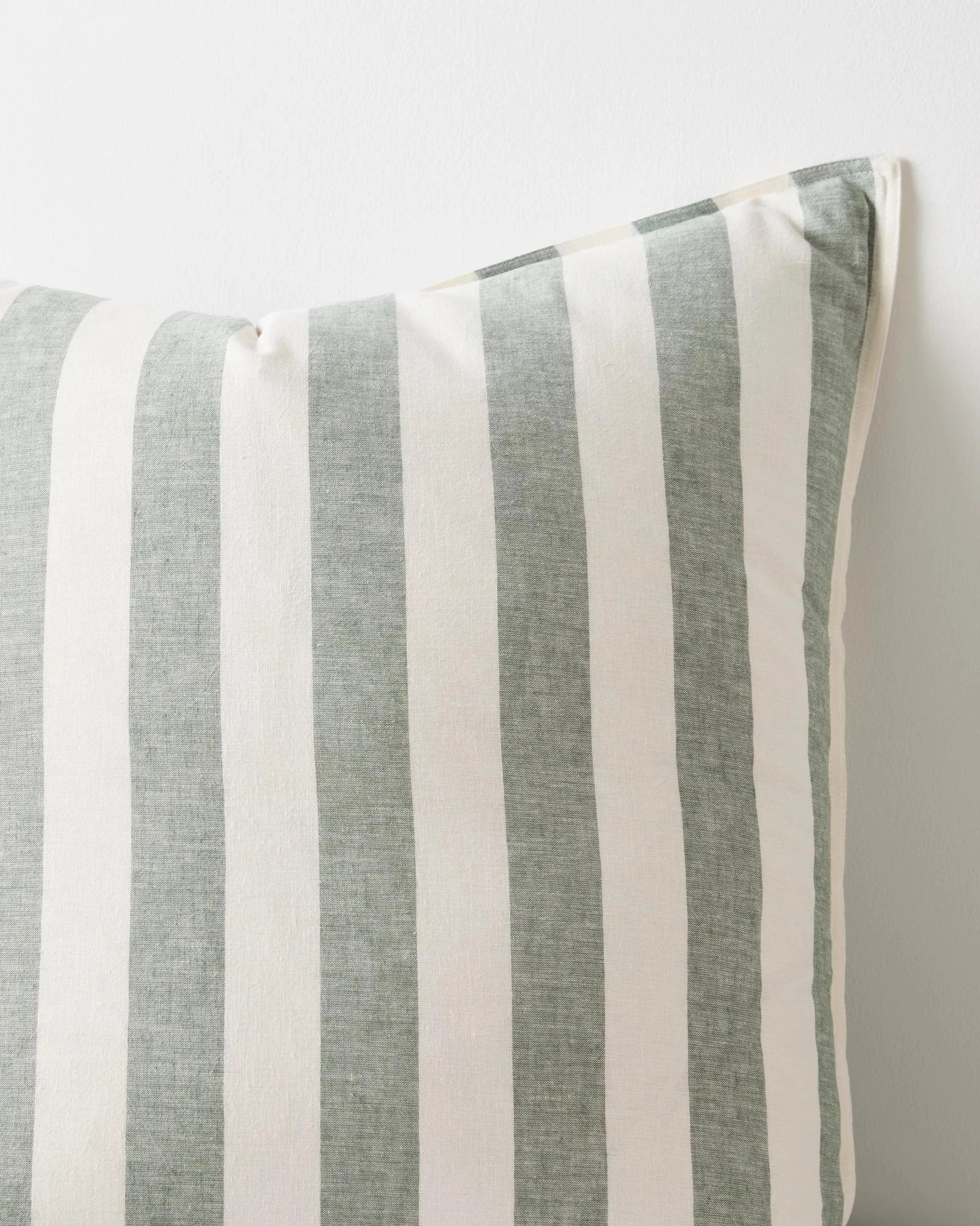 2 Target Reid Stripe Linen/Cotton European Pillowcase - Agave - Queen Bed - Green, 2 of 2