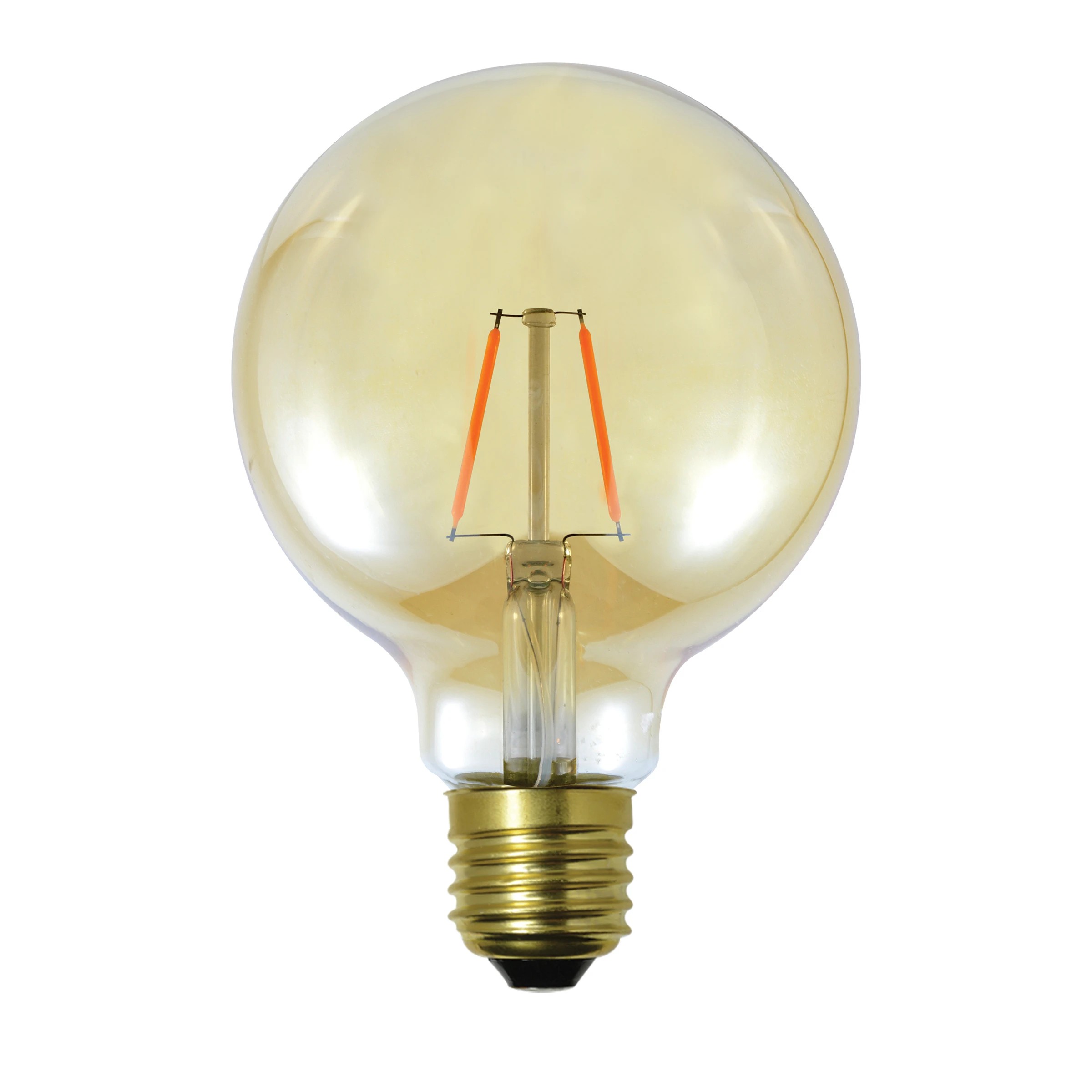 2 Mirabella 2W LED Filament Amber G95 Decorative Globe Bulb, 2 of 6