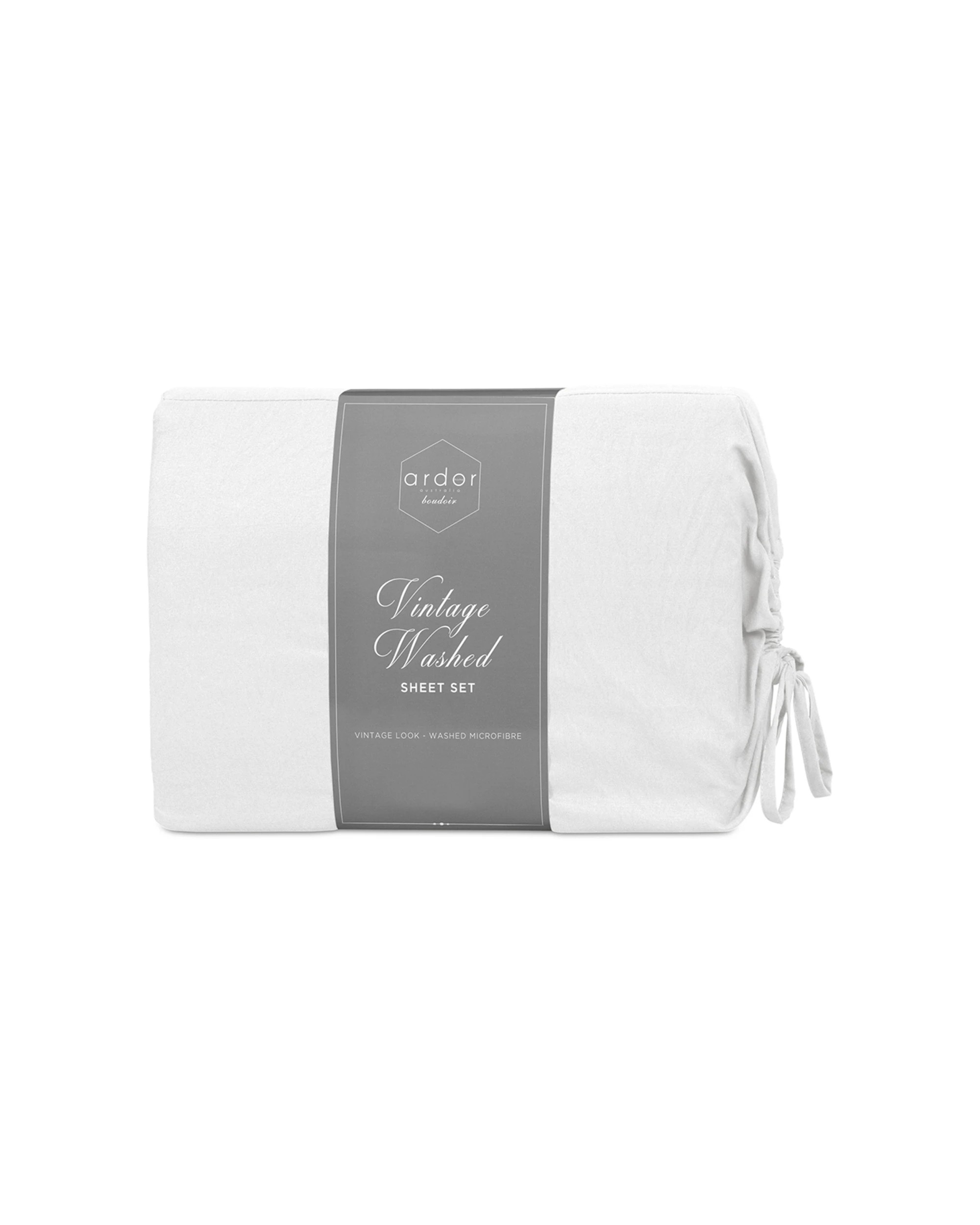 2 Ardor Boudoir Vintage Washed Polyester Sheet Set - Queen Bed - White, 2 of 2