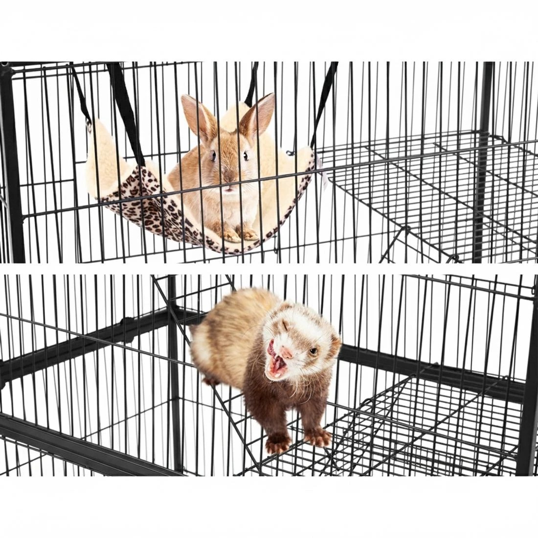 5 i.Pet Rabbit Cage 142cm Hutch 4 Level Bird Guinea Pig Ferret - Black, 5 of 6