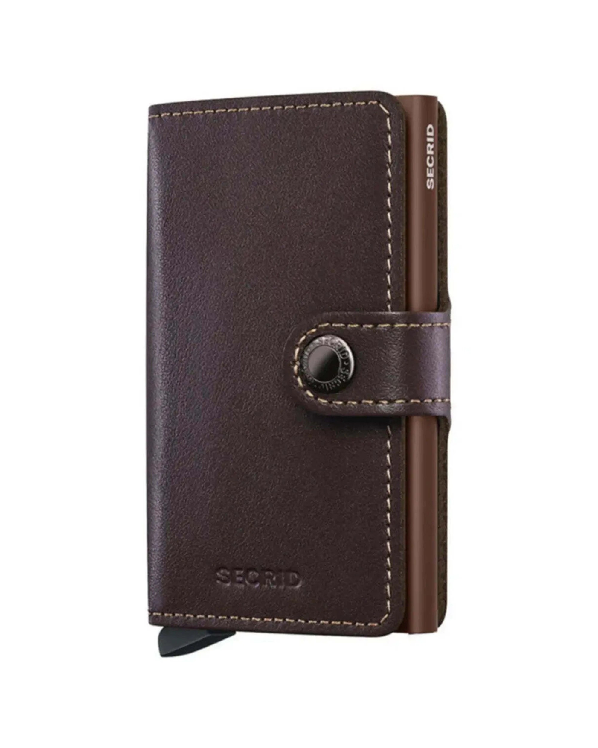 1 Secrid Miniwallet Compact RFID Wallet Orginal Chocolate Aluminium Leather - Brown, 1 of 5