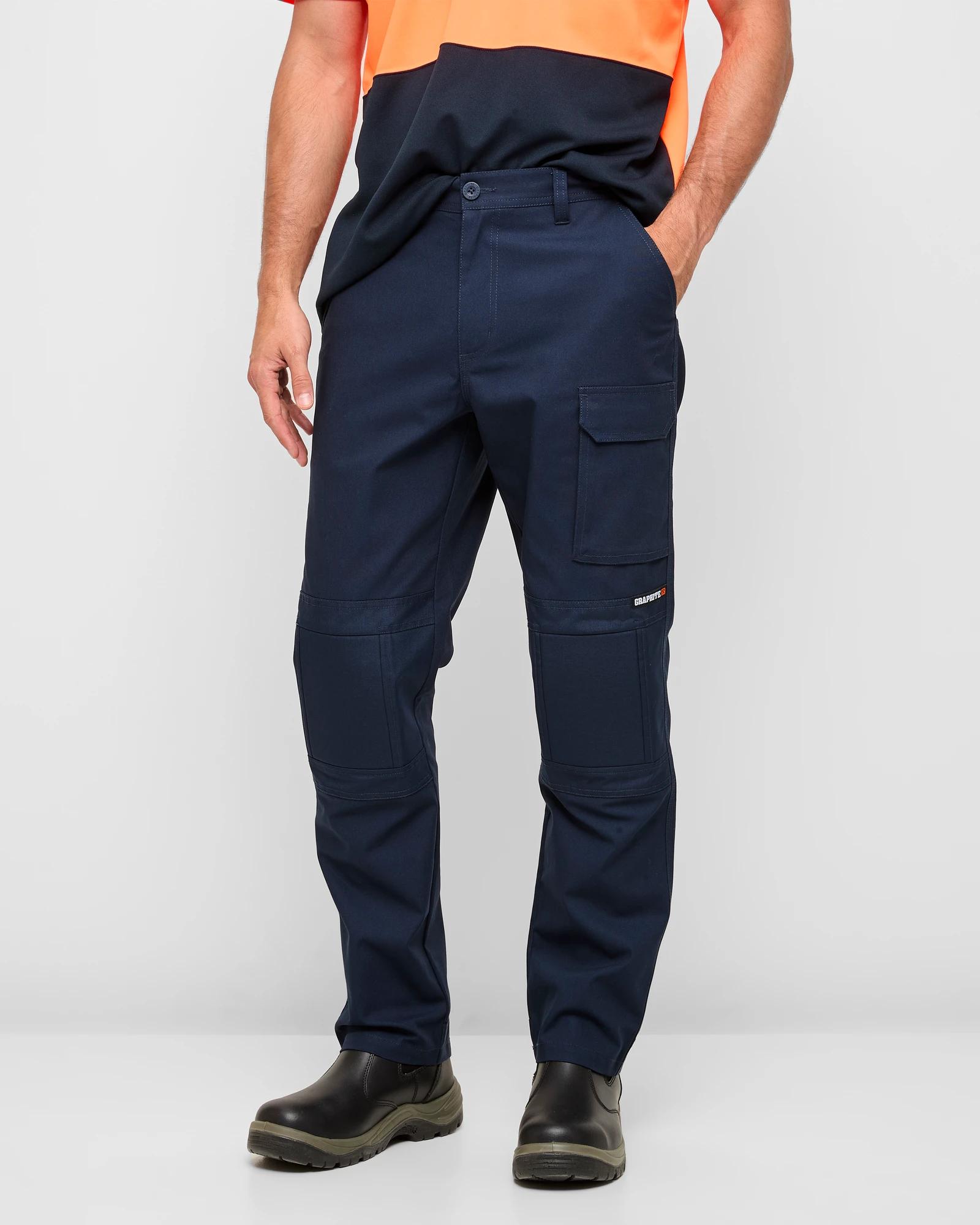 1 Australian Cotton Kneepad Work Performance Pants - Graphite NAVY BLUE, 1 of 5