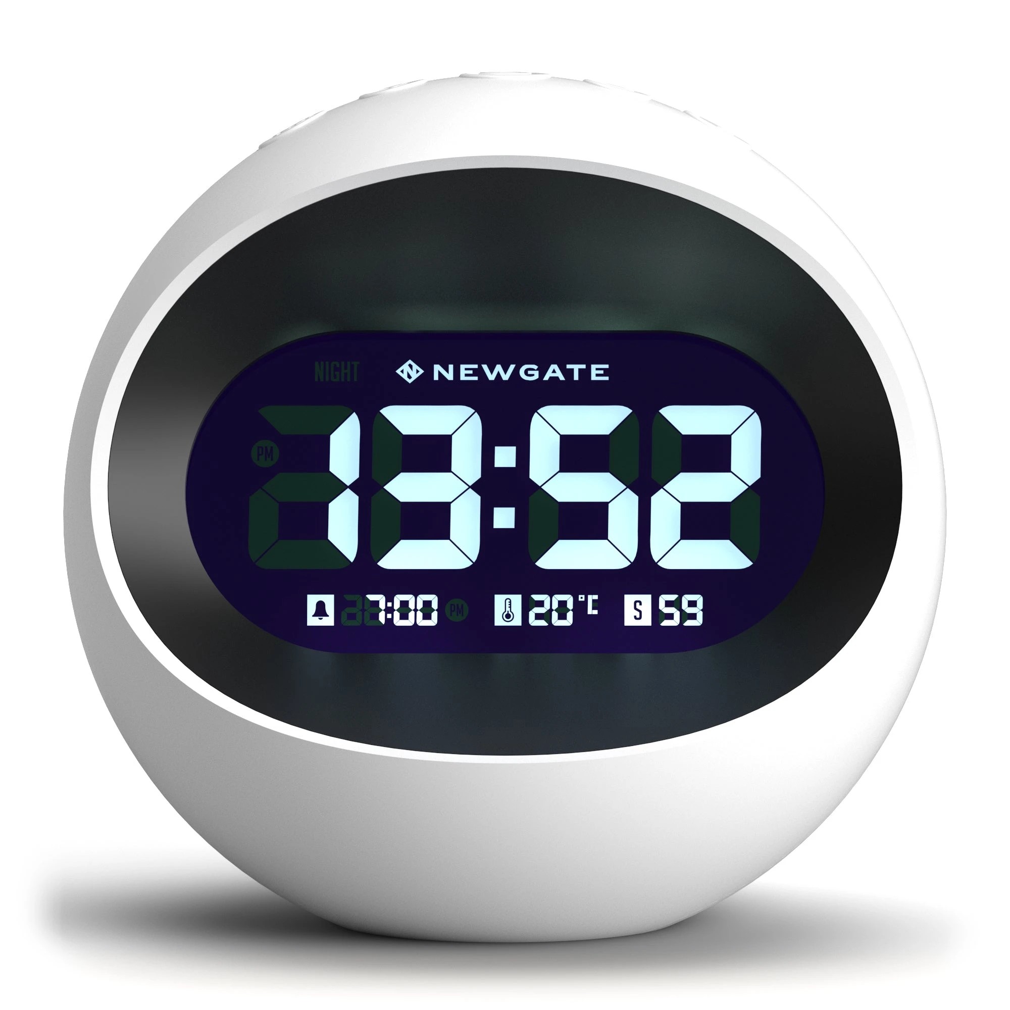 1 Newgate Centre Of The Earth Lcd Alarm Clock White - White, 1 of 5