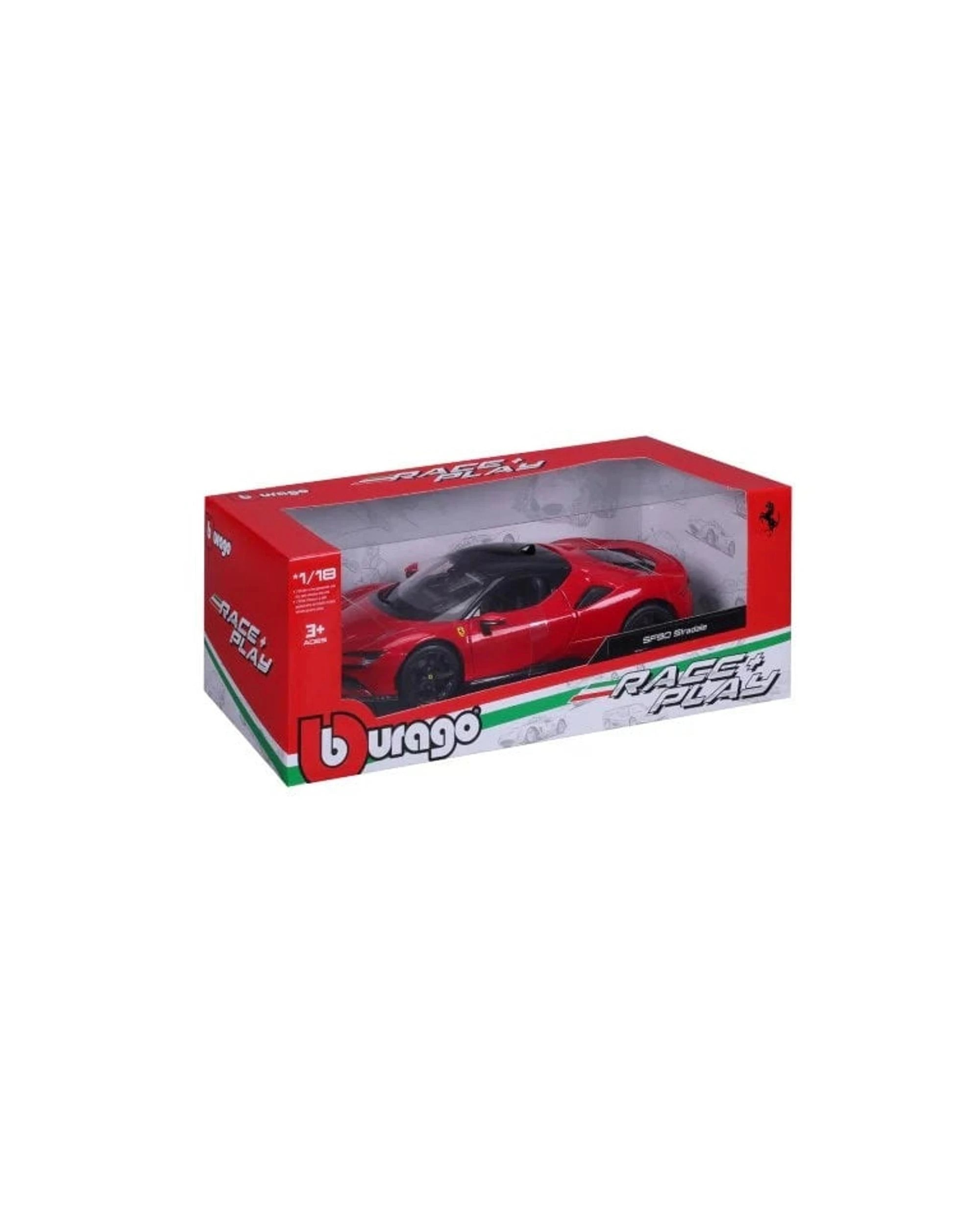2 Bburago Race and Play 2021 Ferrari SF90 Stradale 1:18 Scale Diecast Vehicle, 2 of 10
