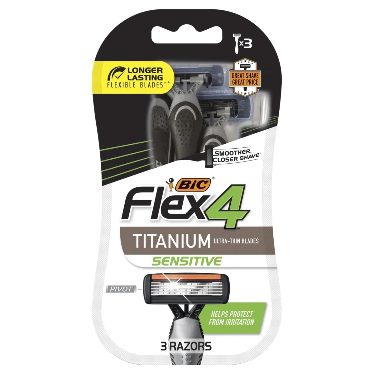 1 3 Pack BIC Flex4 Mens Disposable Razors, 1 of 5