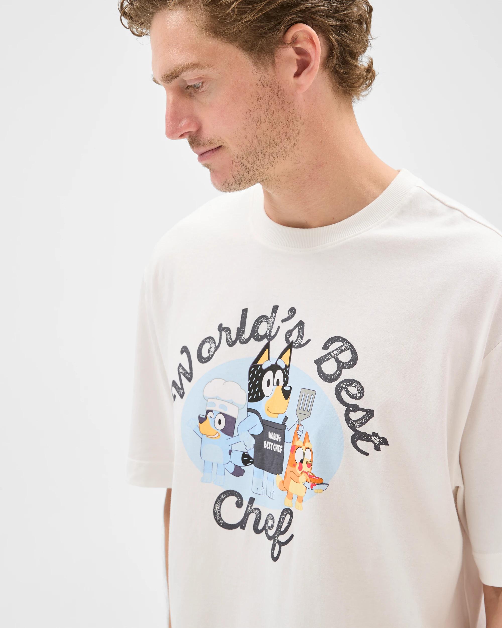 5 Bluey Australian Cotton Best Chef T-Shirt WHITE, 5 of 7
