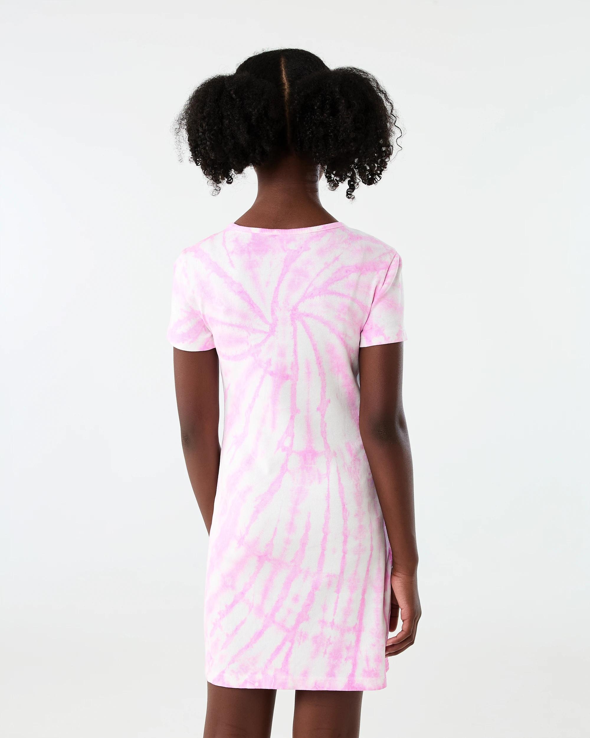 2 Short Sleeve Scoop Neck Rib Dress Pnk Tiedye, 2 of 8