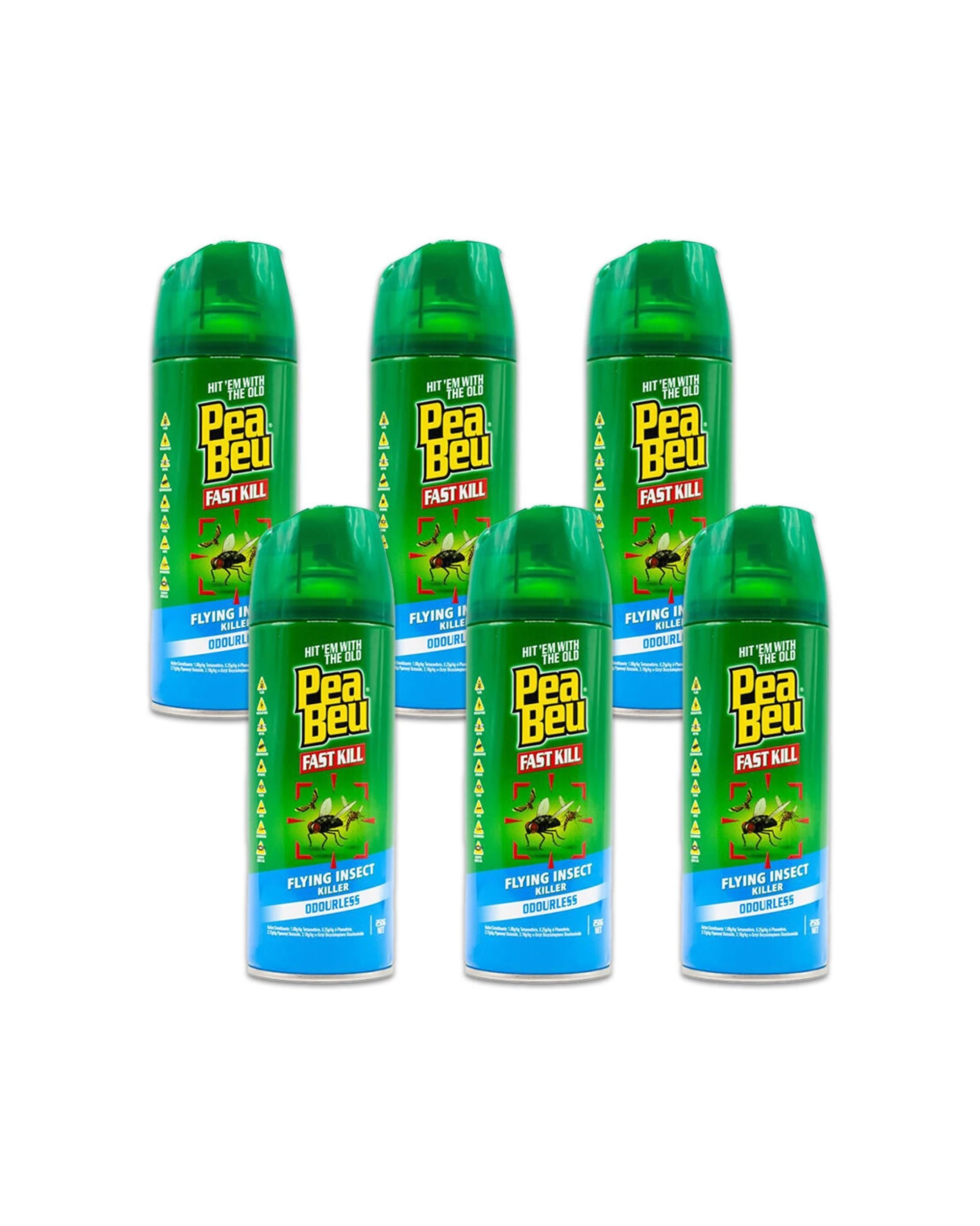 1 Pea Beu Odourless Insect Killer Spray 6 Pack Fast Killing Aerosol 250g - Multi, 1 of 5