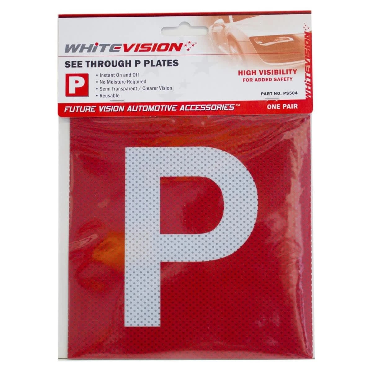 1 Whitevision See Through P Plates - VIC/WA, 1 of 1