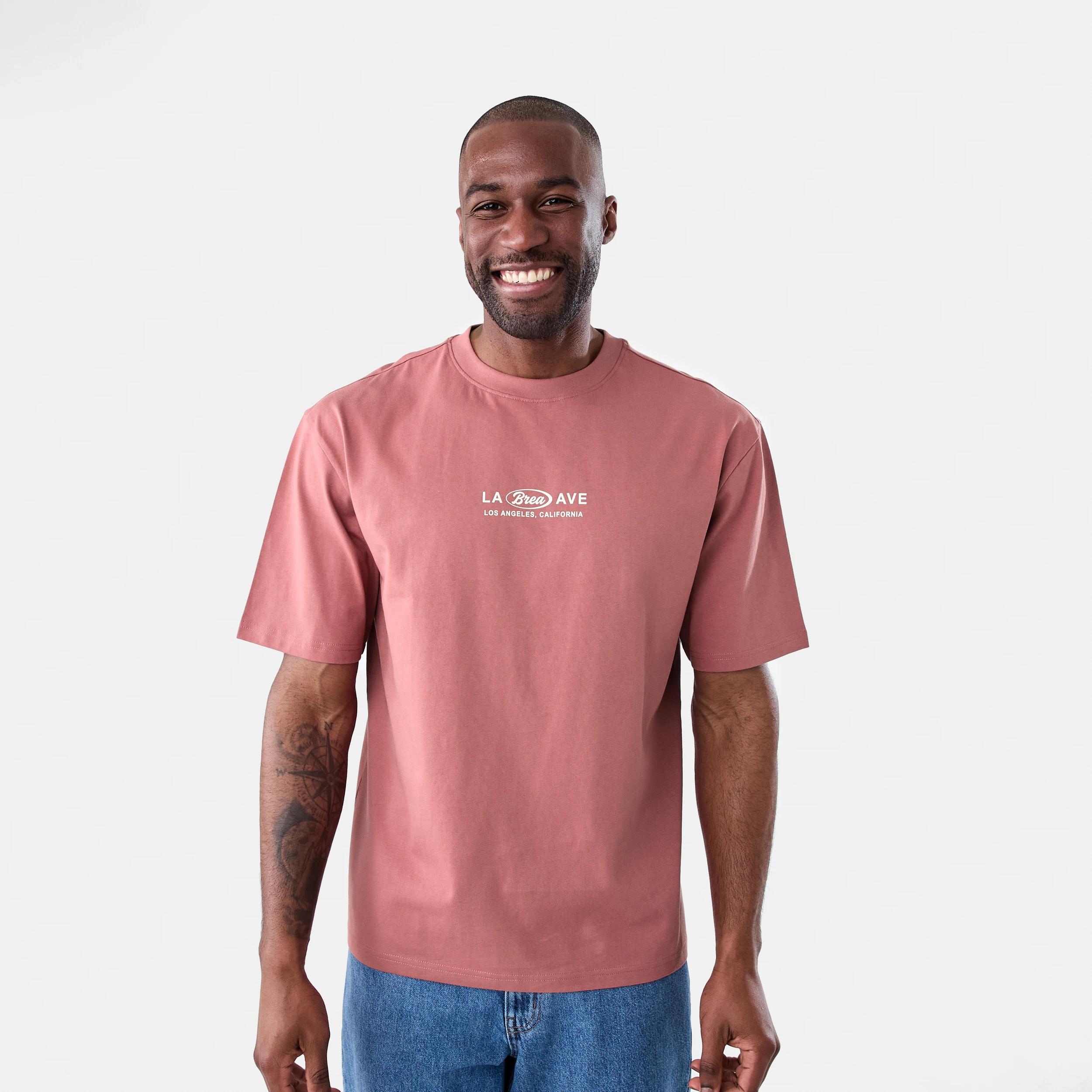 1 Oversized Print T-shirt Soft Red, 1 of 5