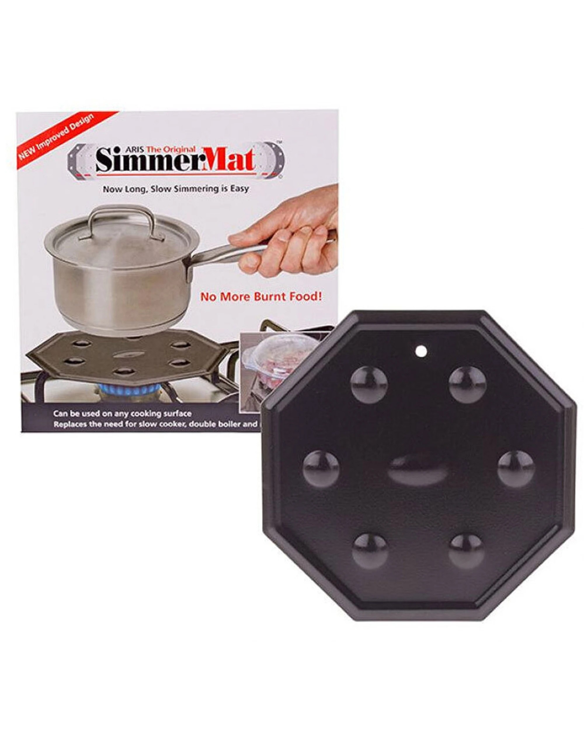 1 Aris The Original Simmermat Heat Diffuser Plate For Slow Cooking Dishwasher Safe
 - Black, 1 of 4
