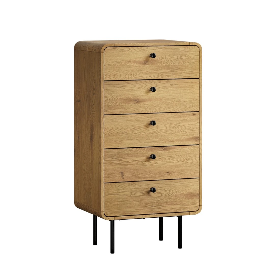 6 Oikiture 5 Chest Of Drawers Tallboy Storage Cabinet Dresser
 - Natural, 6 of 10