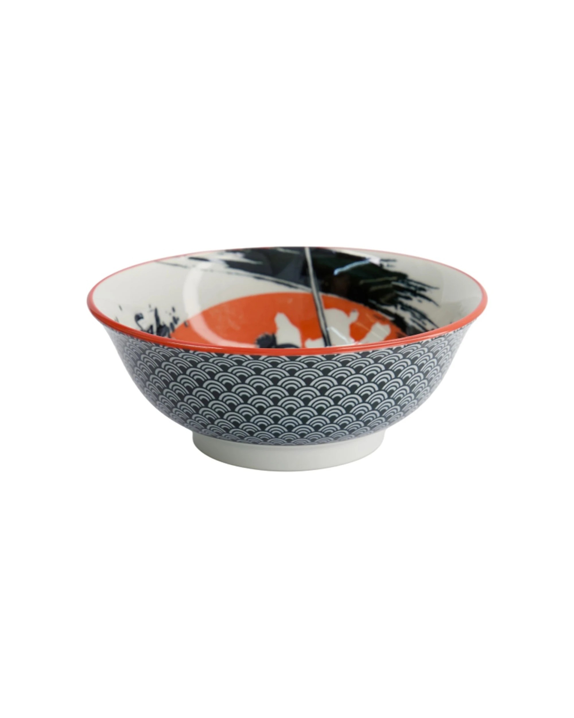 2 Tokyo Design Asakusa Bowl Japanese Inspired Ceramic Dinnerware Samurai 20.5cm - Multi, 2 of 3