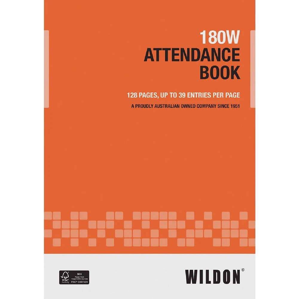 1 Wildon 180 Attendance Book, 1 of 2
