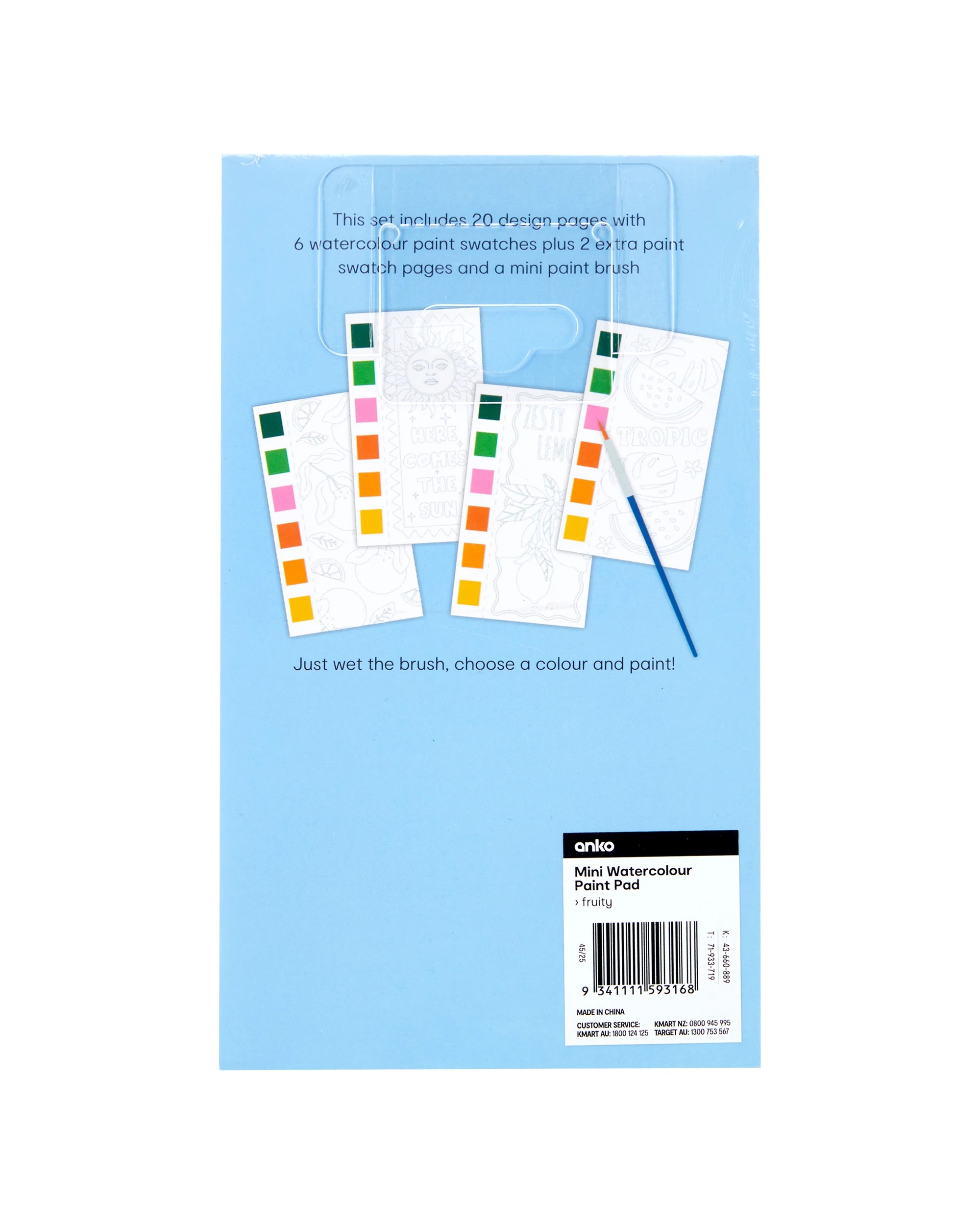 7 Mini Watercolour Paint Pad - Fruity, 7 of 7