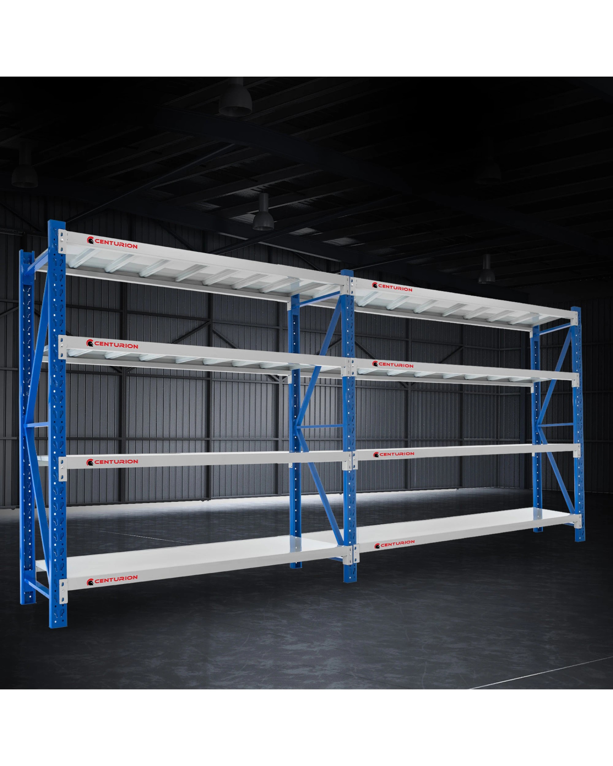 2 Centurion 2-Bay 2M Wide Garage Storage Steel Rack Warehouse Long Span Shelving, 2 of 6