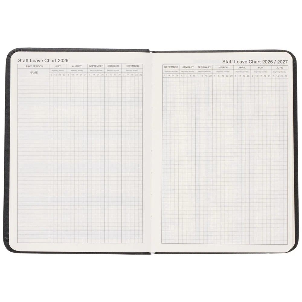 5 J.Burrows A6 Week to View PU FY26/27 Diary Black, 5 of 6