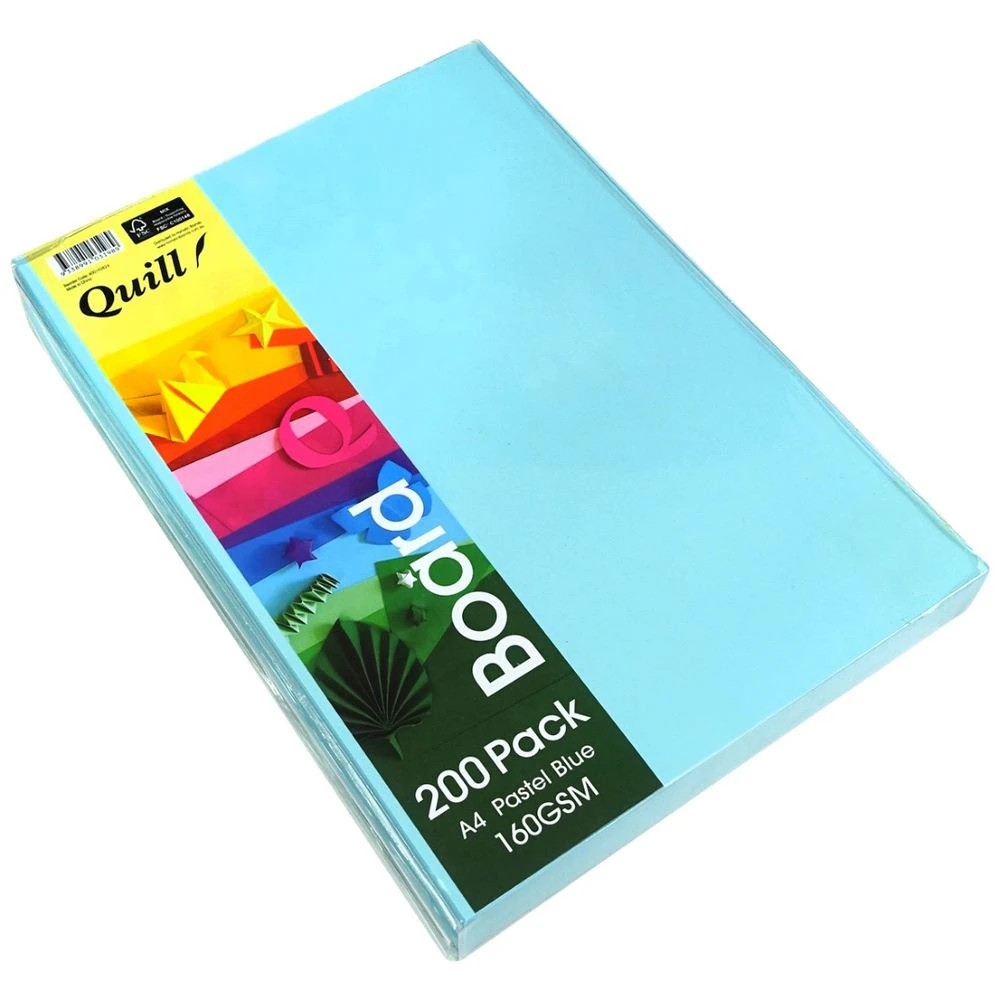 3 Quill Board A4 160gsm Pastel Blue 200 Pack, 3 of 3