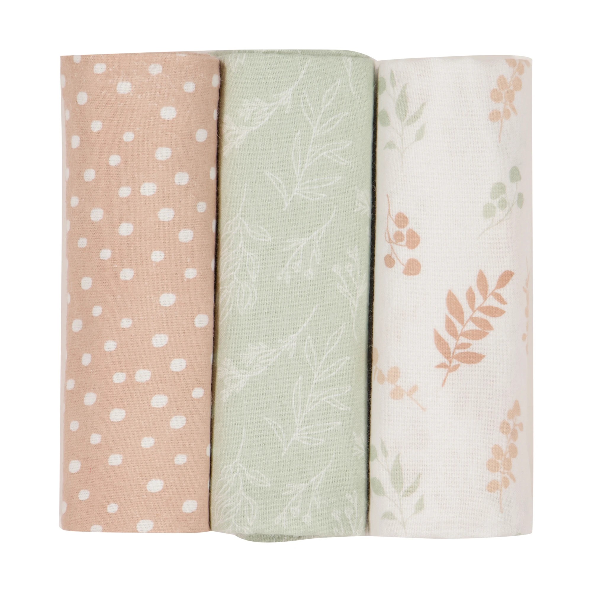 3 3 Pack Flannelette Wraps - Autumn, 3 of 6