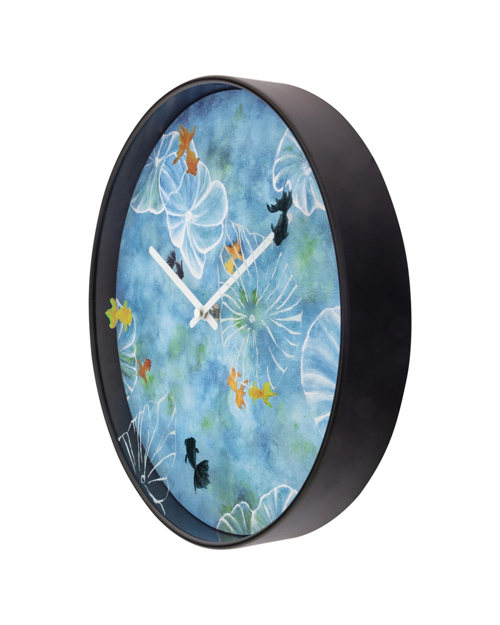 3 NEXTIME Pond 30cm Silent Wall Clock Silent Sweep Artistic Design Plastic Case - Blue, 3 of 5