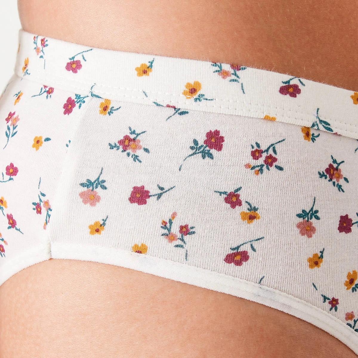 4 Comfort Top Bikini Briefs BROWN DITSY WHISPER WHITE, 4 of 4