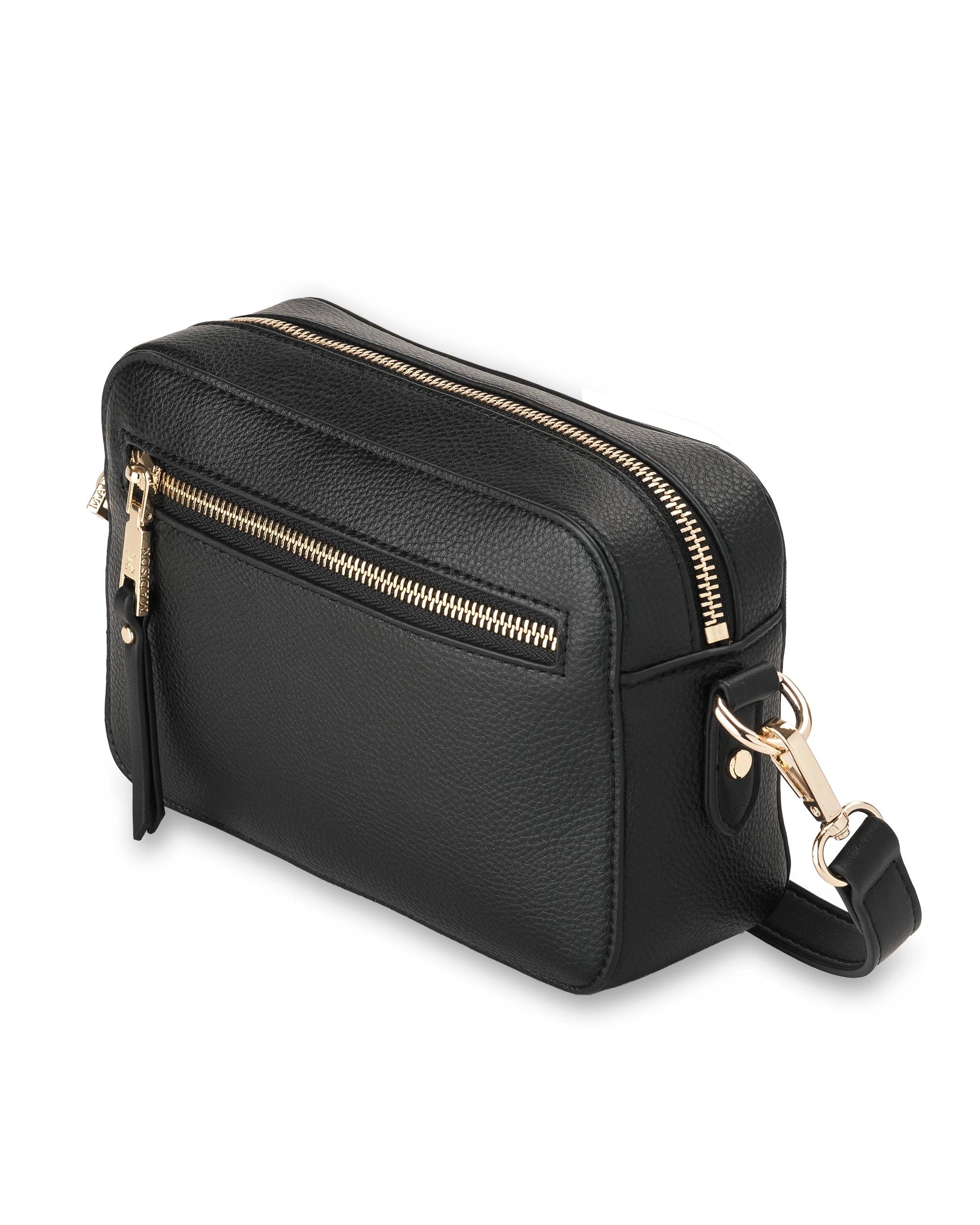 3 Madison Accessories Nina Zip Front Camera Crossbody Bag BLACK, 3 of 6