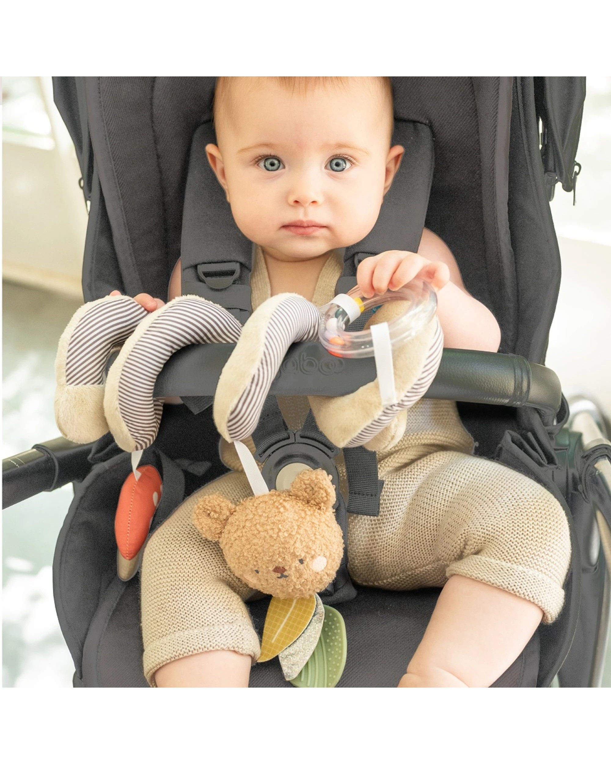 4 Taf Toys Bear Hugs Spiral -Sensory Baby Stroller Toy Plush Teether - Multi, 4 of 4